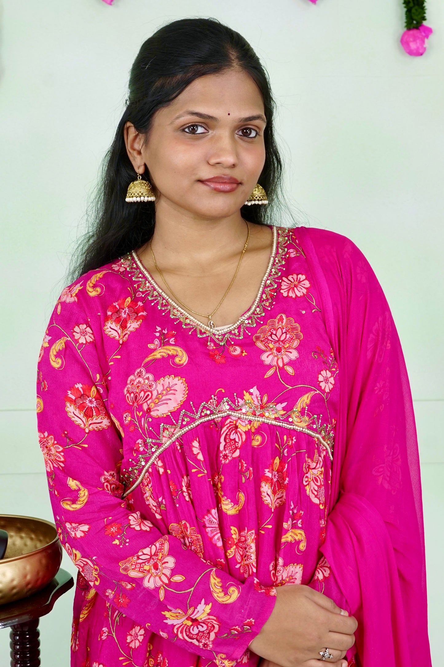 Bold in Pink Alia Kurti Set