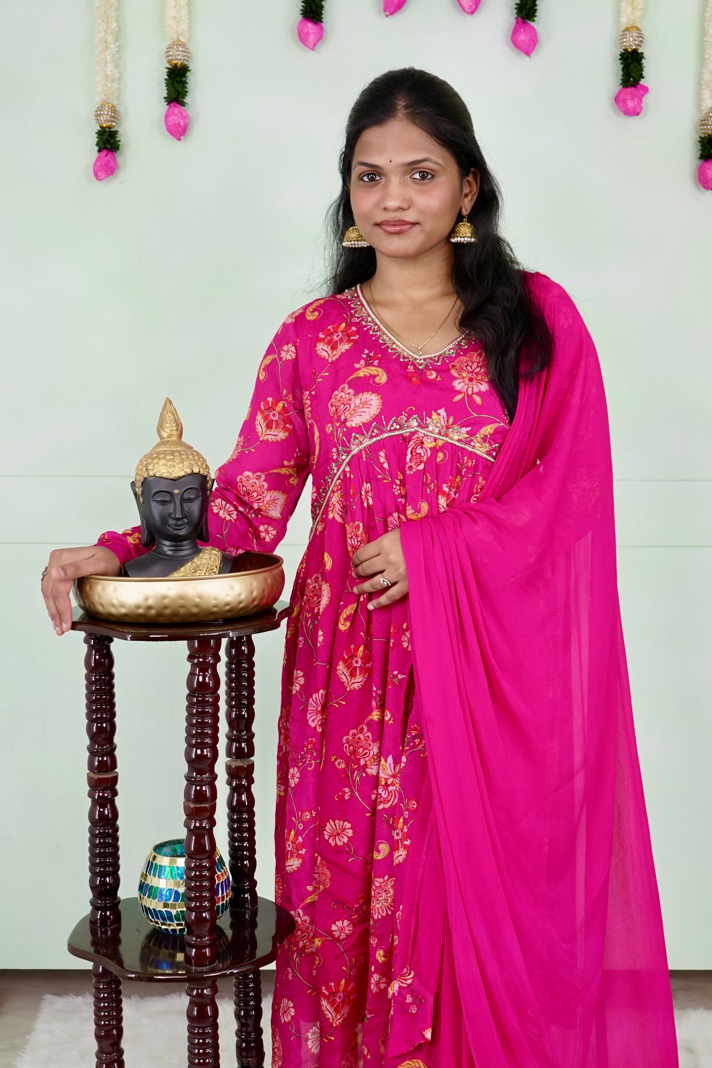 Bold in Pink Alia Kurti Set