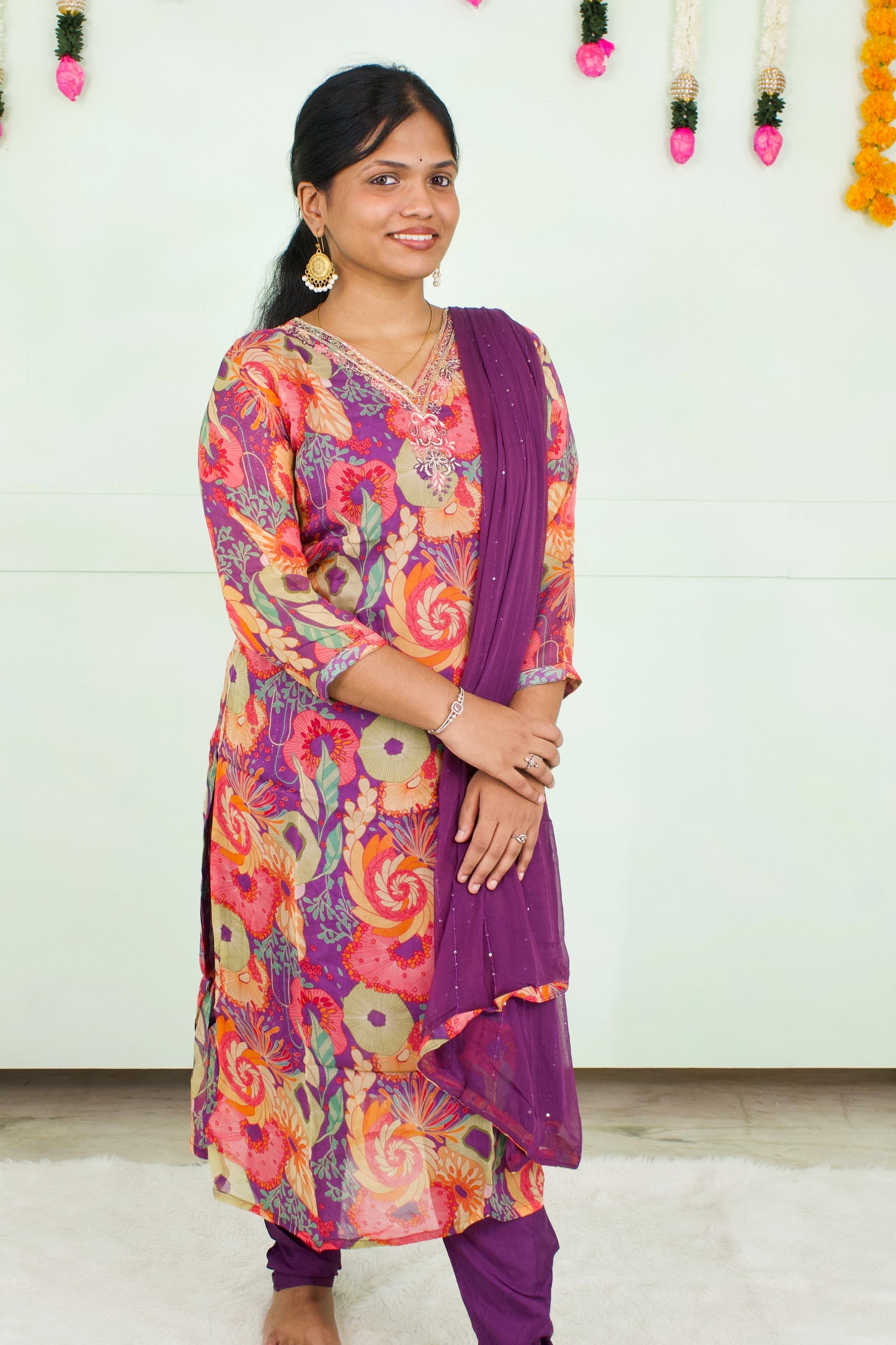 Burst of Color Organza Kurti Set