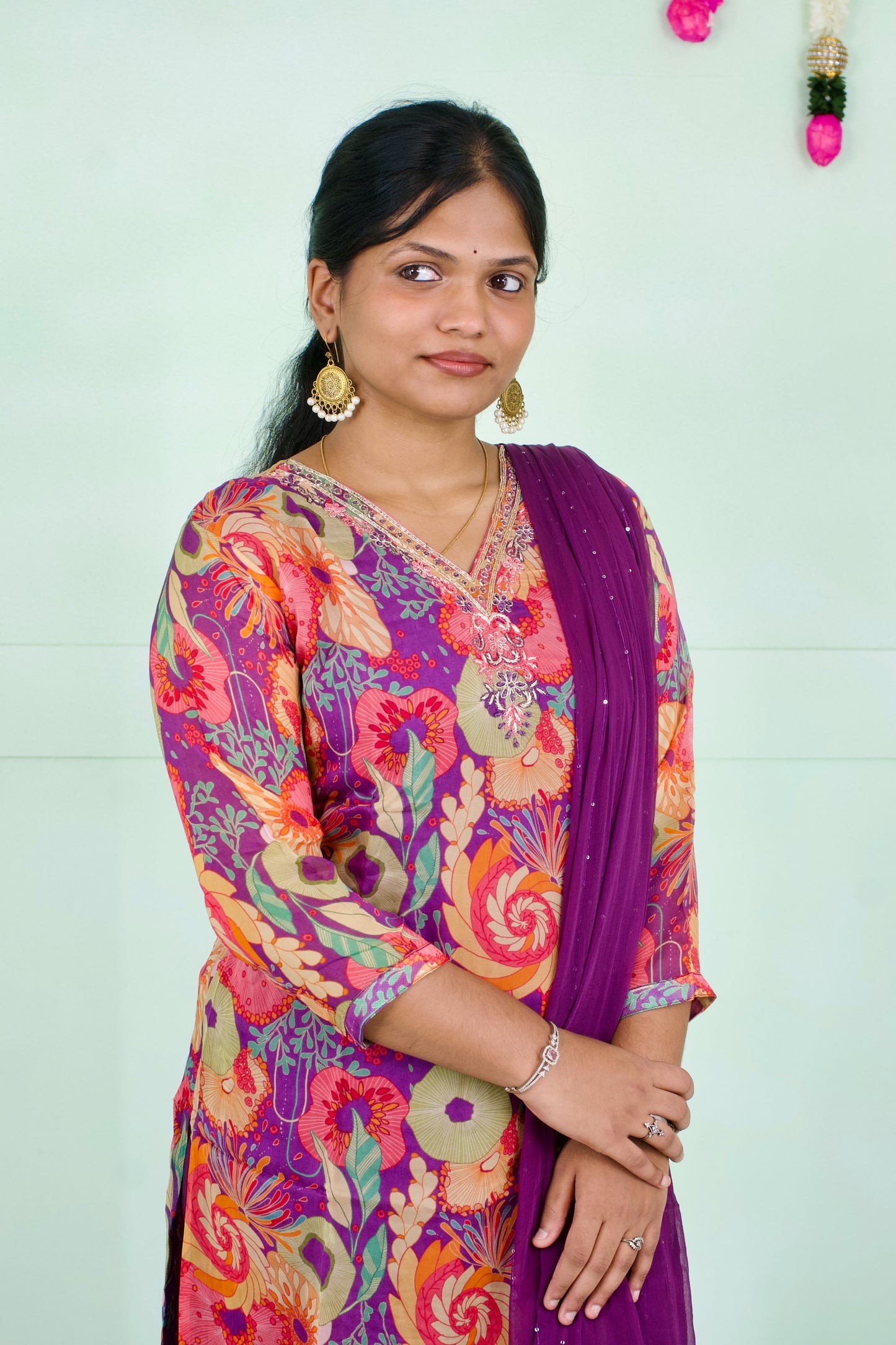 Burst of Color Organza Kurti Set