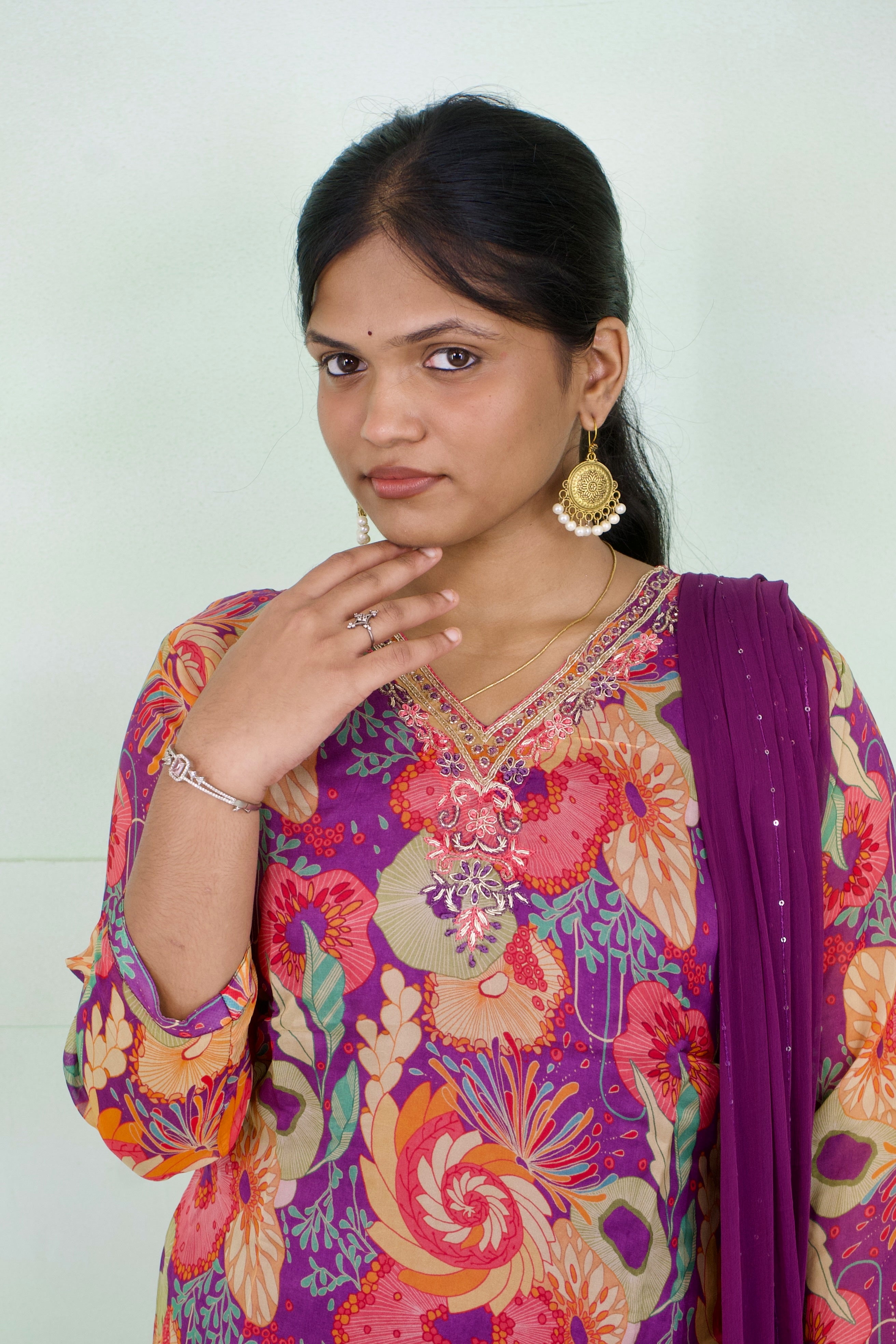 Burst of Color Organza Kurti Set