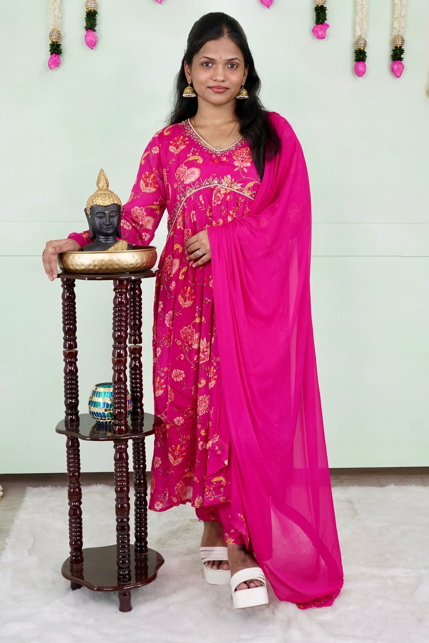 Bold in Pink Alia Kurti Set