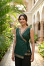 Kadhambari – Bottle Green Wrap Short Kurti with Zari Border | Afterglow