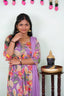 Beautiful lilac alia cut 3 piece Kurti set