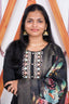 Black Handwork Silk kurti Set with Dola Dupatta