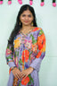 Grey Alia cut 3 piece Kurti set