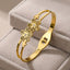 MEHA - Gold Plated Floral Design Bangle