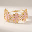 Pink And Gold Floral Charm Bracelet For Women