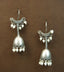 Pair of silver Oxidized earrings with pearl beads in Brass metal