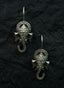 Pair of silver Oxidized earrings with pearl beads in Brass metal