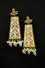 Pair of silver Oxidized earrings with pearl beads in Brass metal