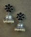 Pair of silver Oxidized earrings with pearl beads in Brass metal