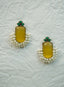 Pair of silver Oxidized earrings with pearl beads in Brass metal