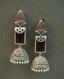 Pair of silver Oxidized earrings with pearl beads in Brass metal