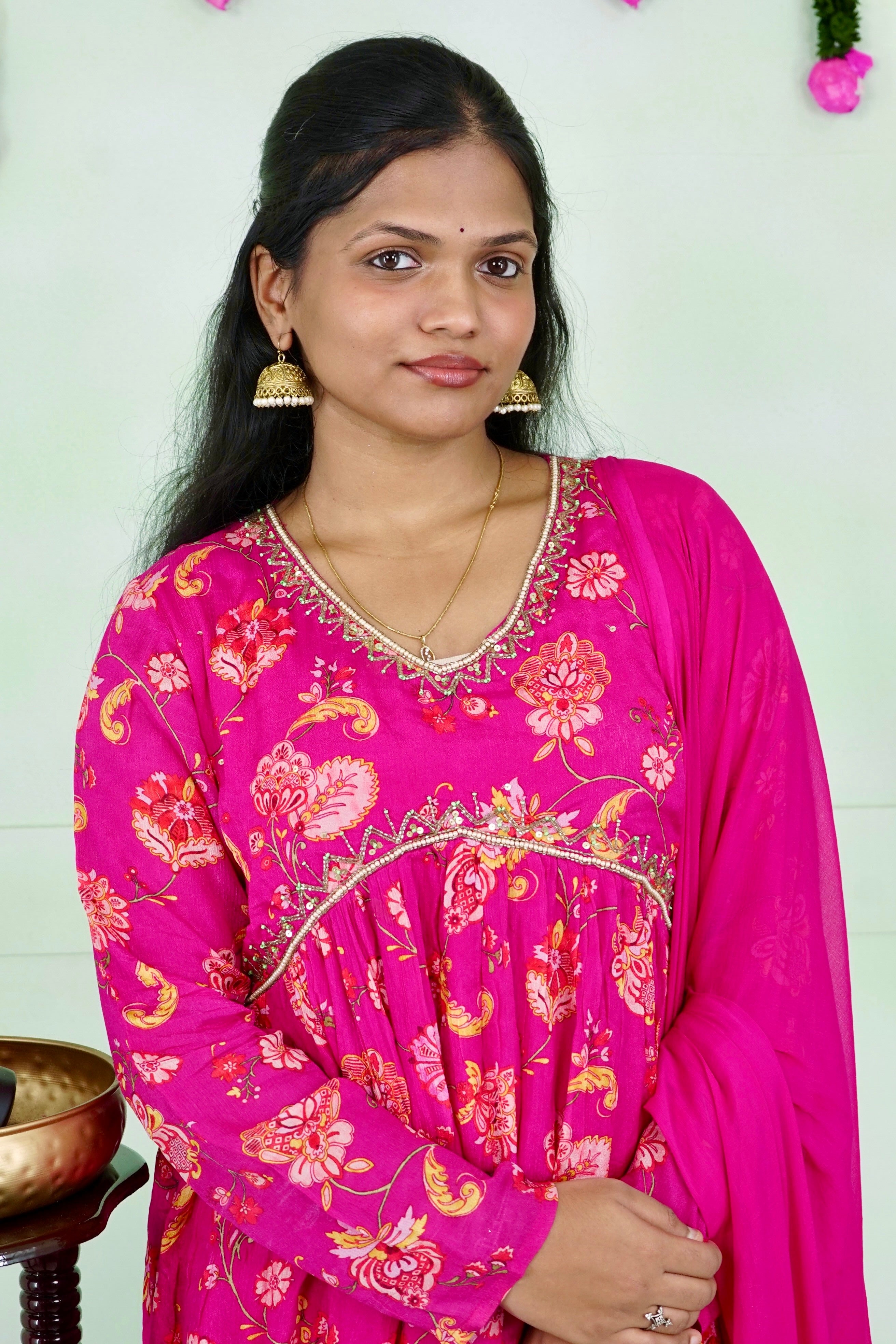 Bold in Pink Alia Kurti Set