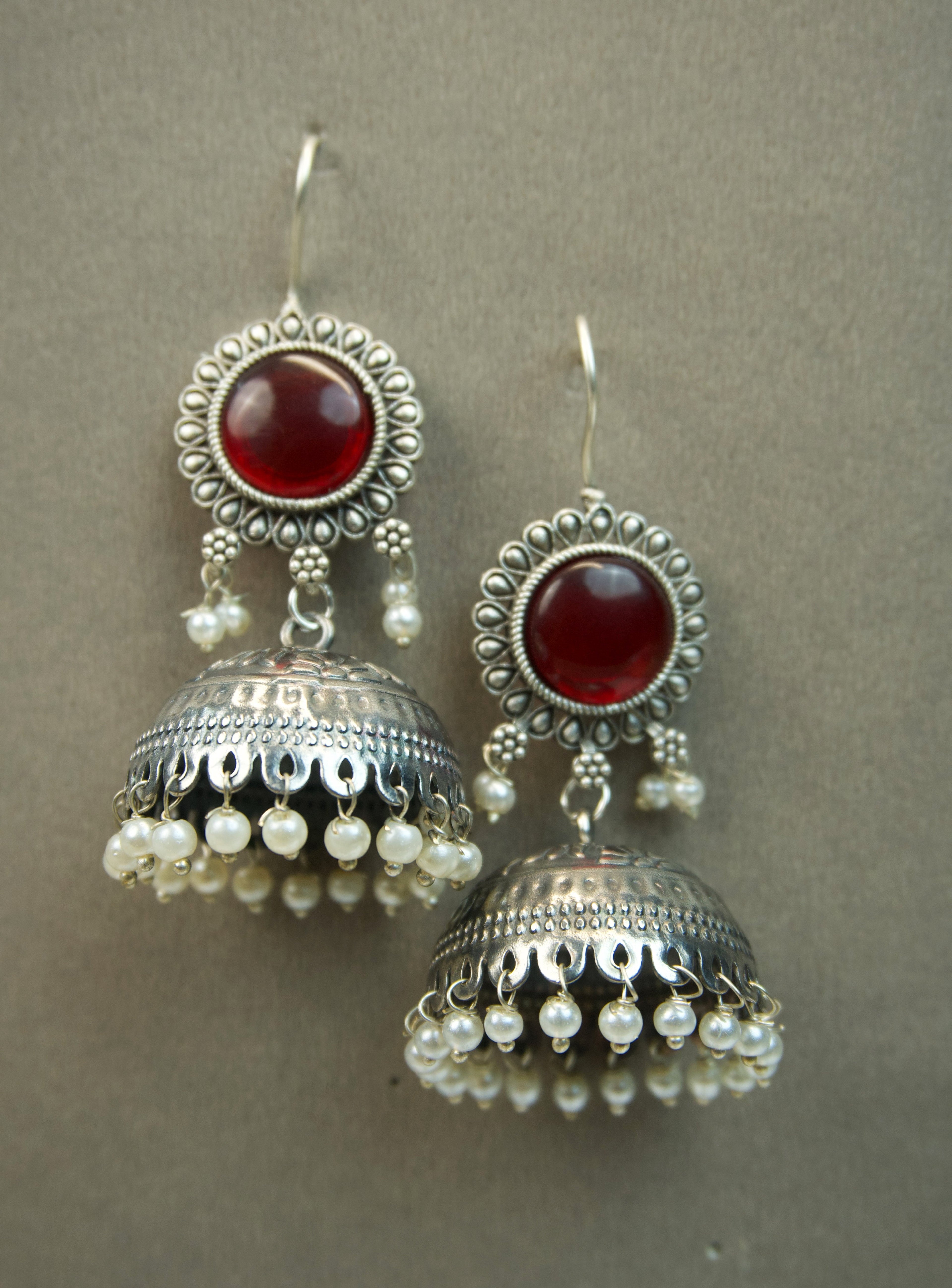 MYRA - Silver Toned BRASS Earrings