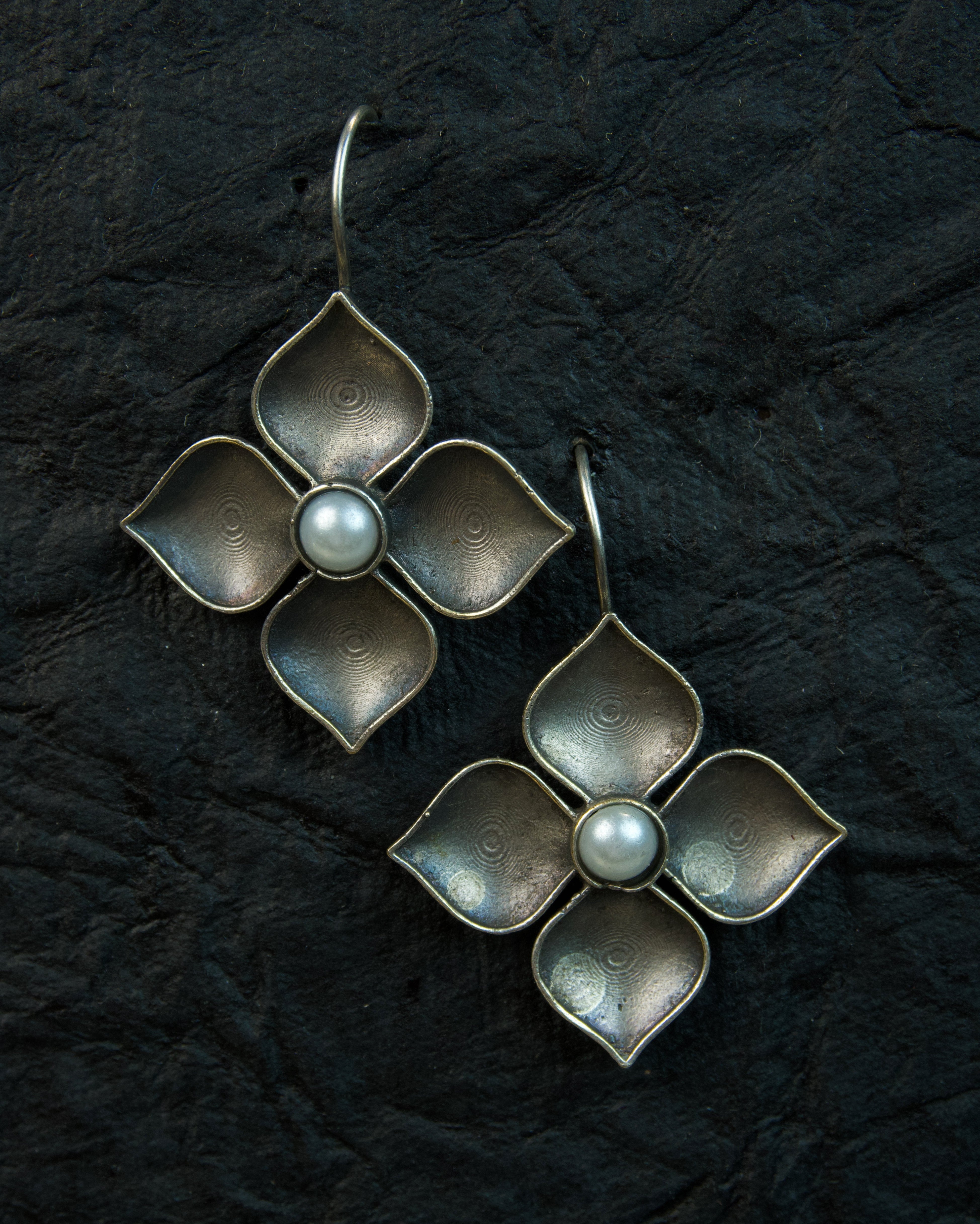 MYRA - Silver Toned BRASS Earrings Secondary image