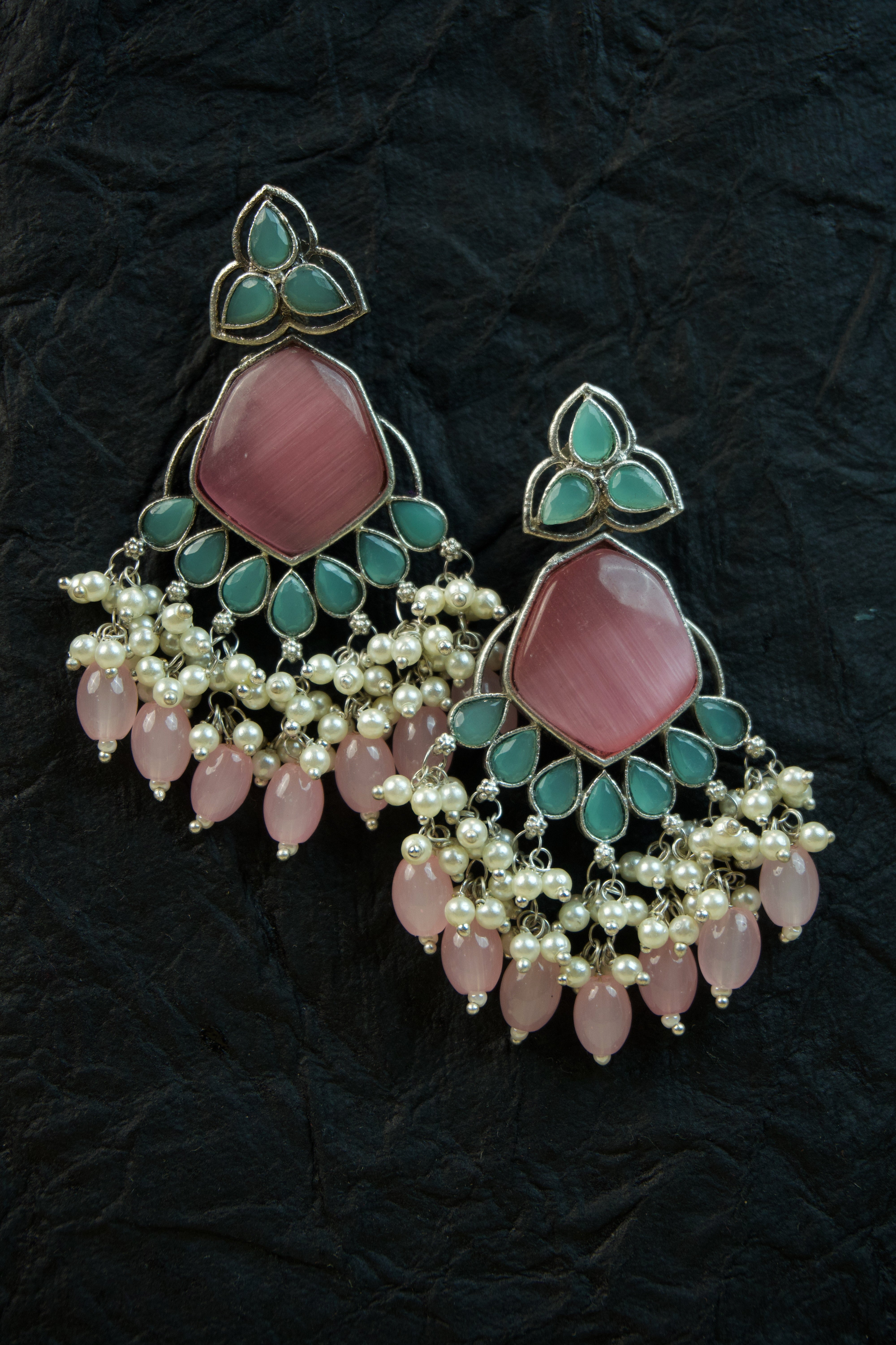 SARA - Premium Jaipur Beads Monalisa Dazzler Earrings Main image