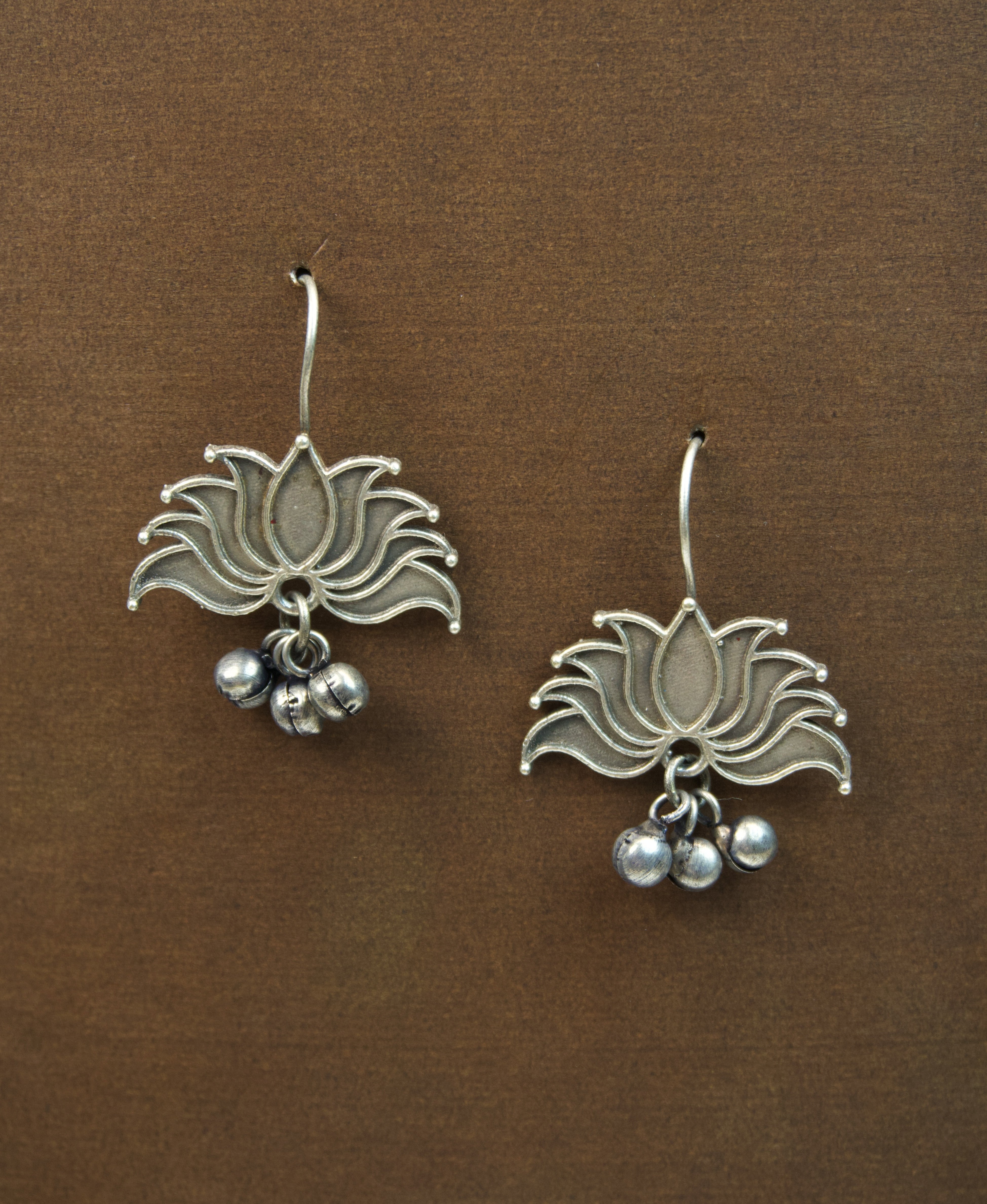 MYRA - Silver Toned BRASS Earrings Secondary image