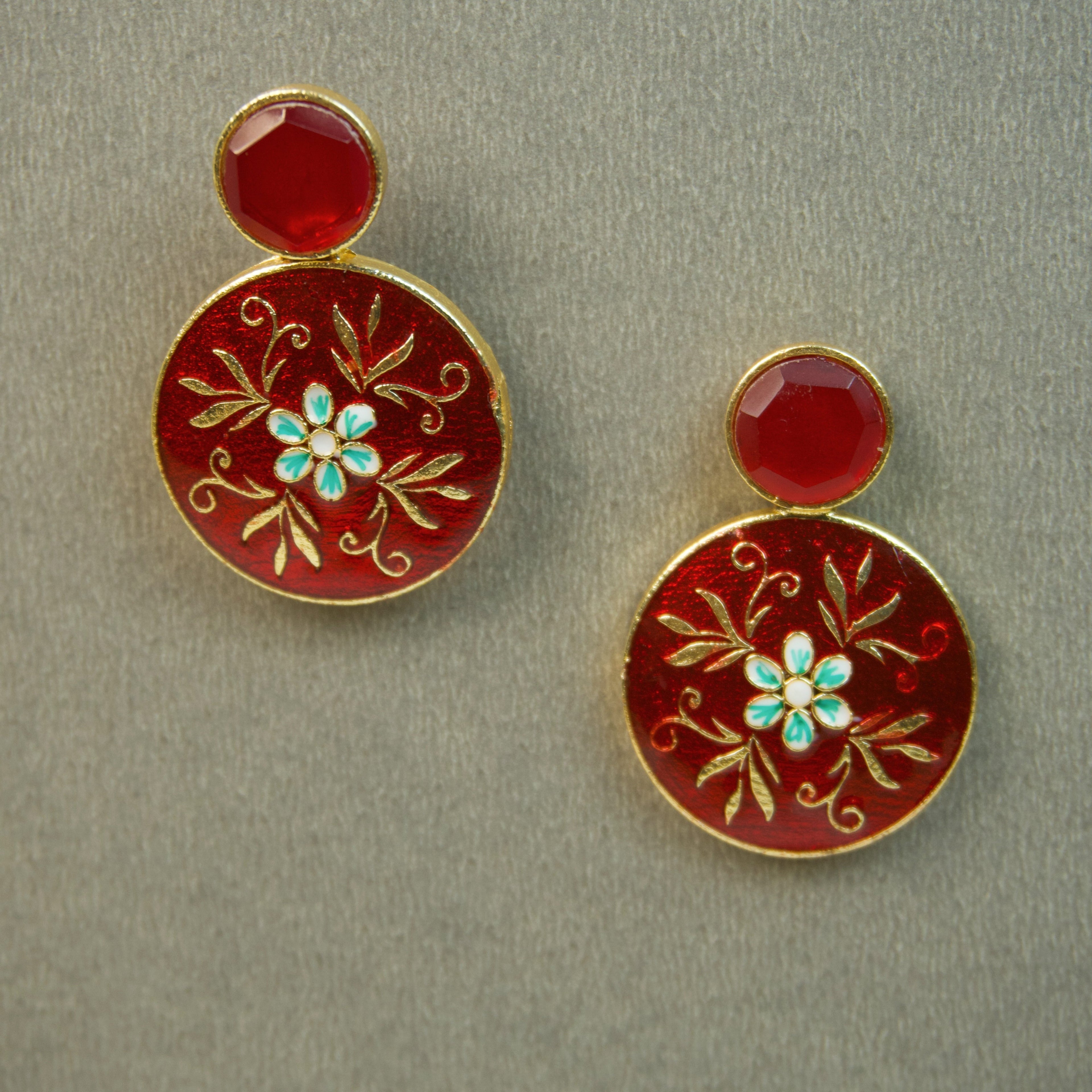 SYRA - MEENAKARI Brass Earrings - 5