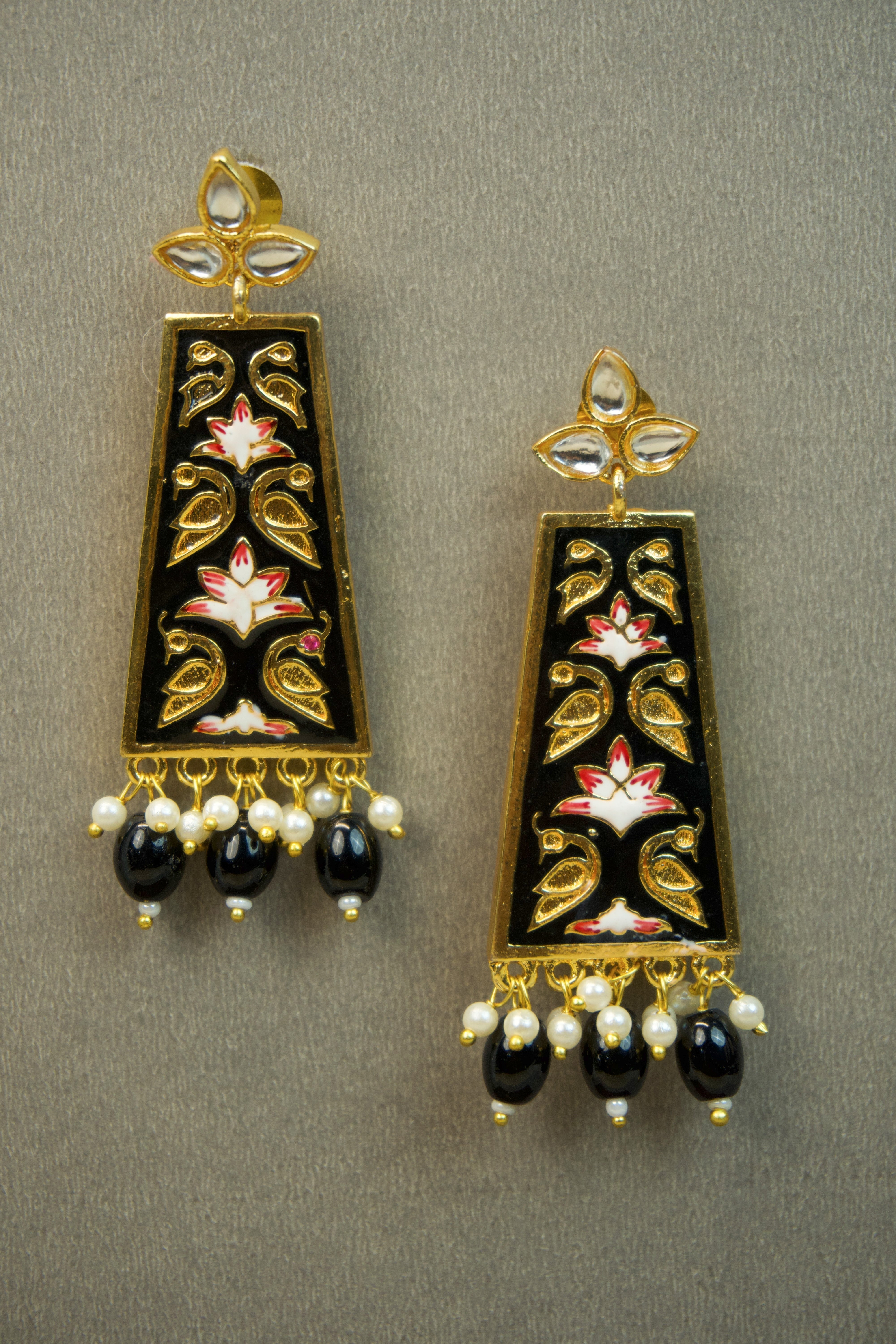 SYRA - MEENAKARI Brass Earrings - 3 Secondary image