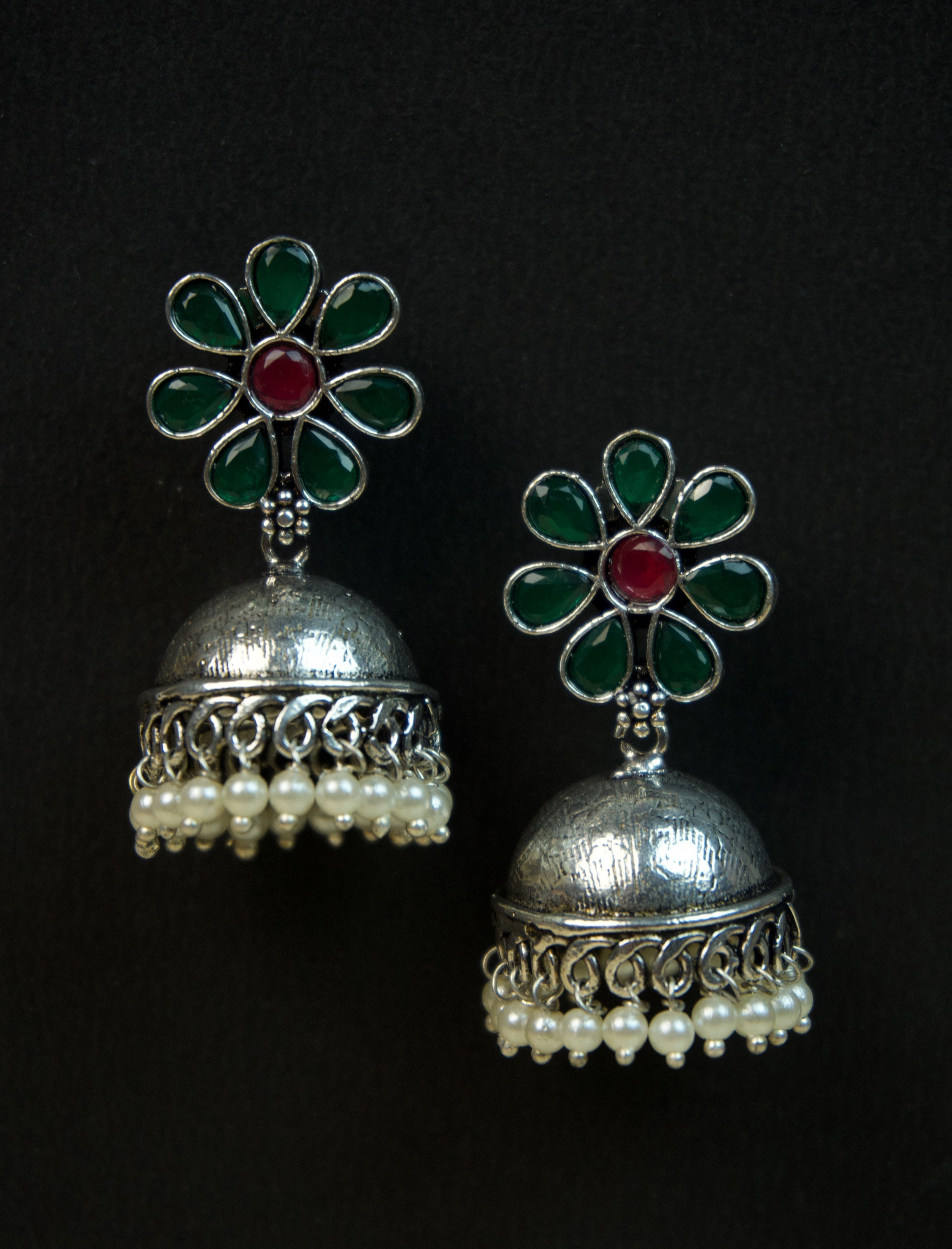 MYRA - Silver Toned BRASS Earrings