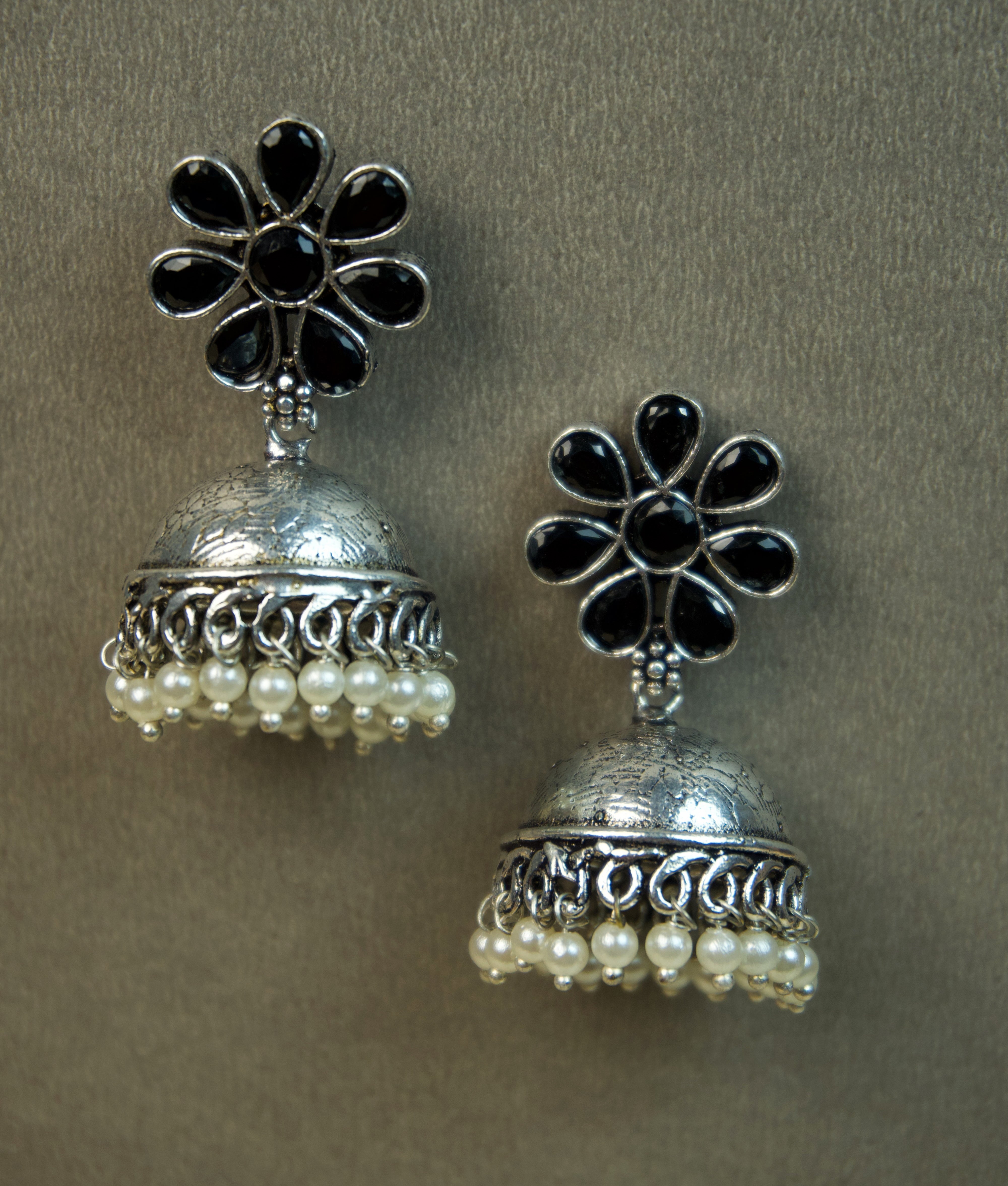MYRA - Silver Toned BRASS Earrings Secondary image