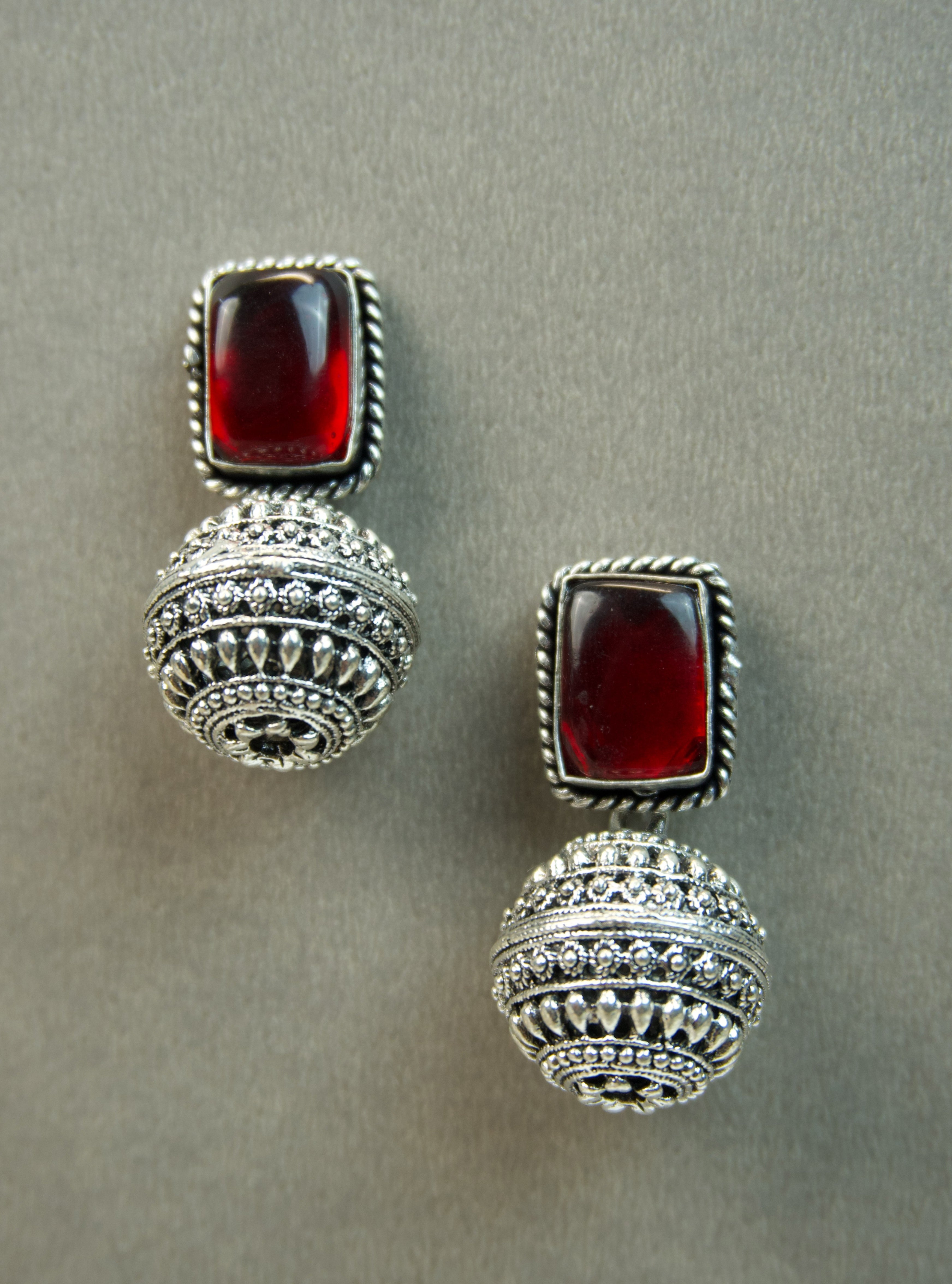 MYRA - Premium Oxidized Silver Earrings Secondary image