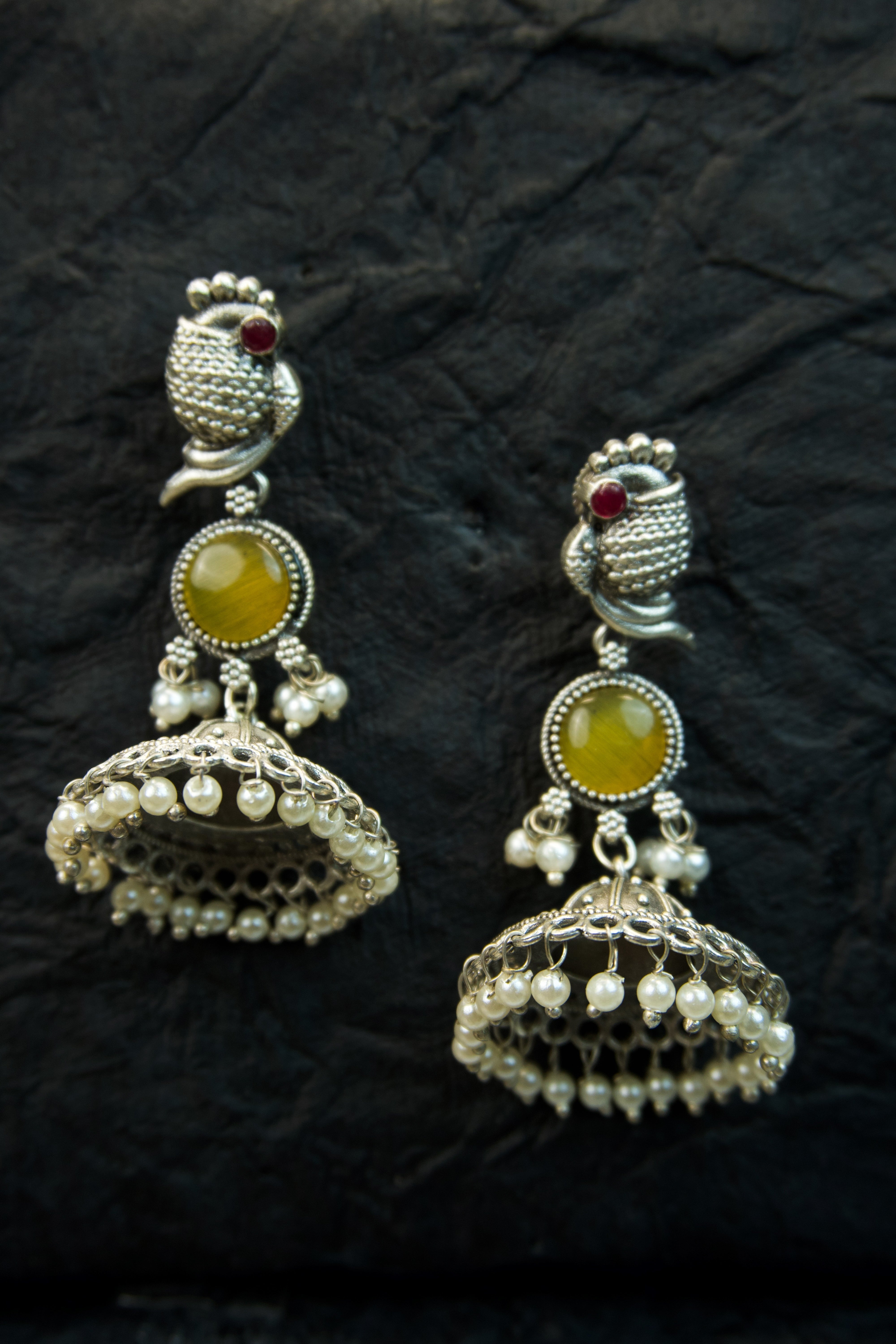 MYRA - Silver Toned BRASS Earrings Main image