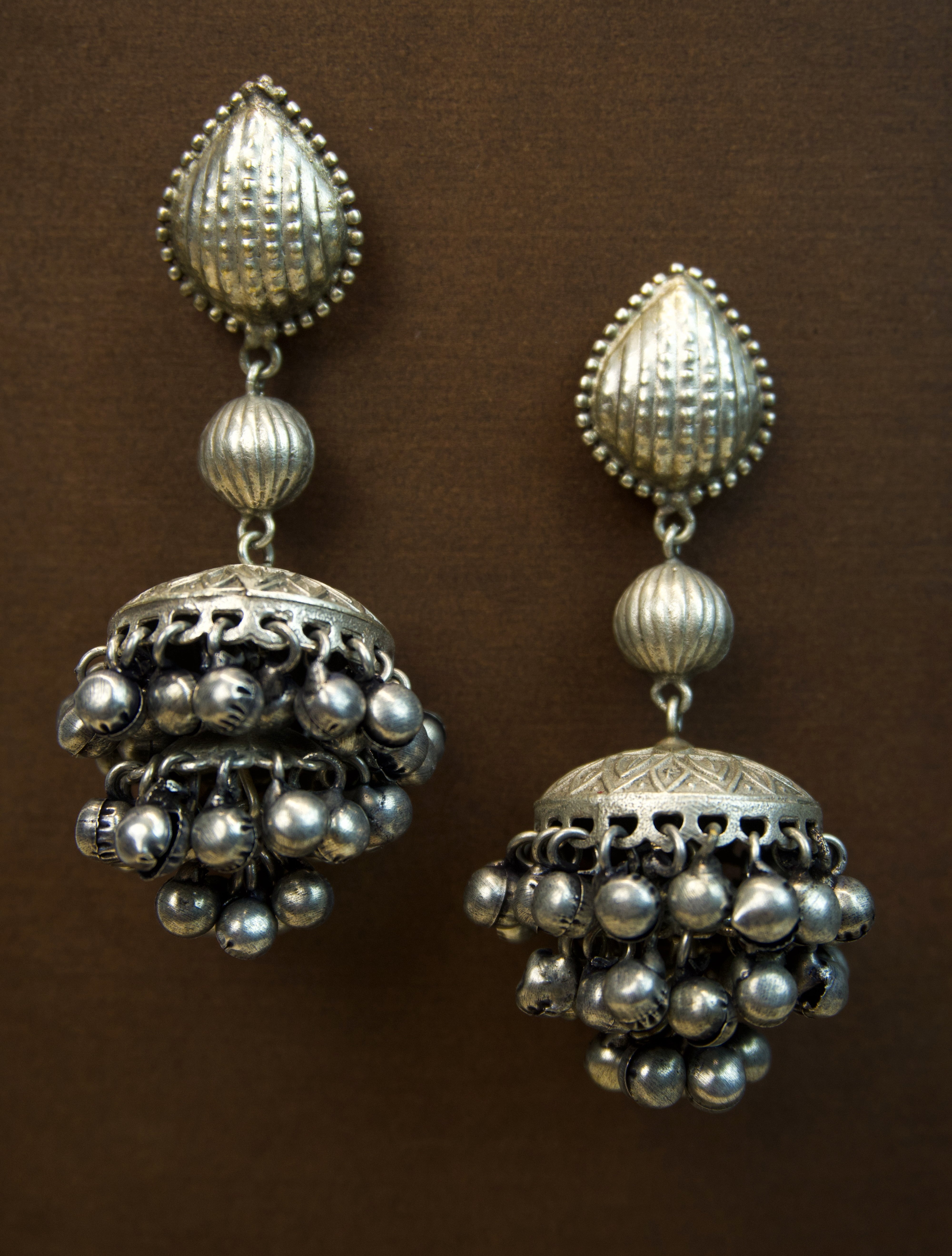 MYRA - Silver Toned BRASS Earrings Secondary image
