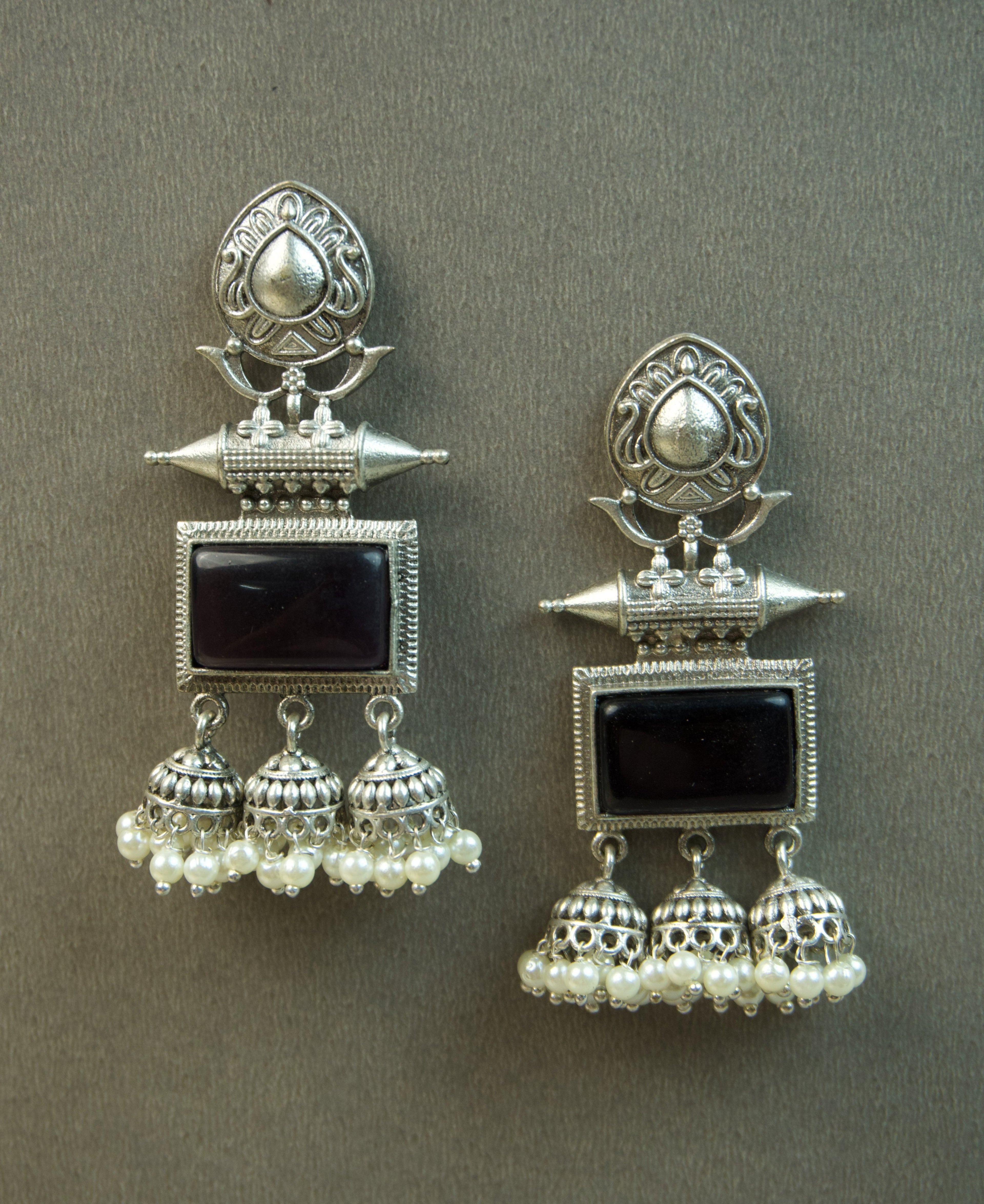 MYRA - Silver Toned BRASS Earrings