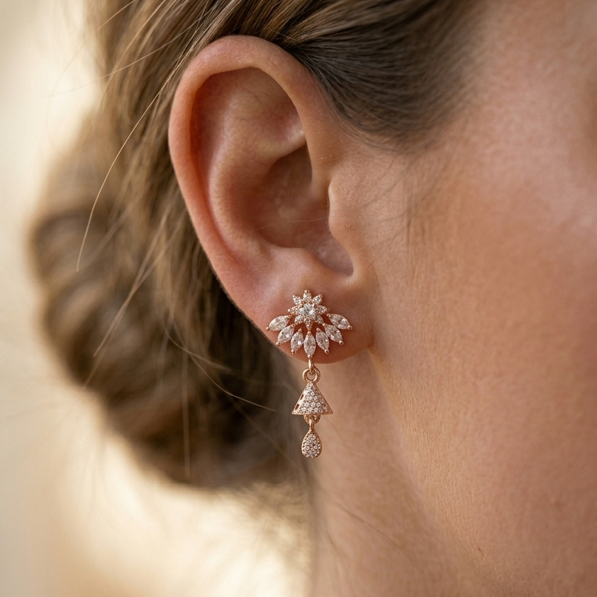 TARA - Anti Tarnish CUTE STATEMENT EARRINGS - 6 Secondary image