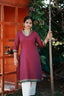 Charumathi – Burgundy Statement Neckline Long Kurti | Utsav