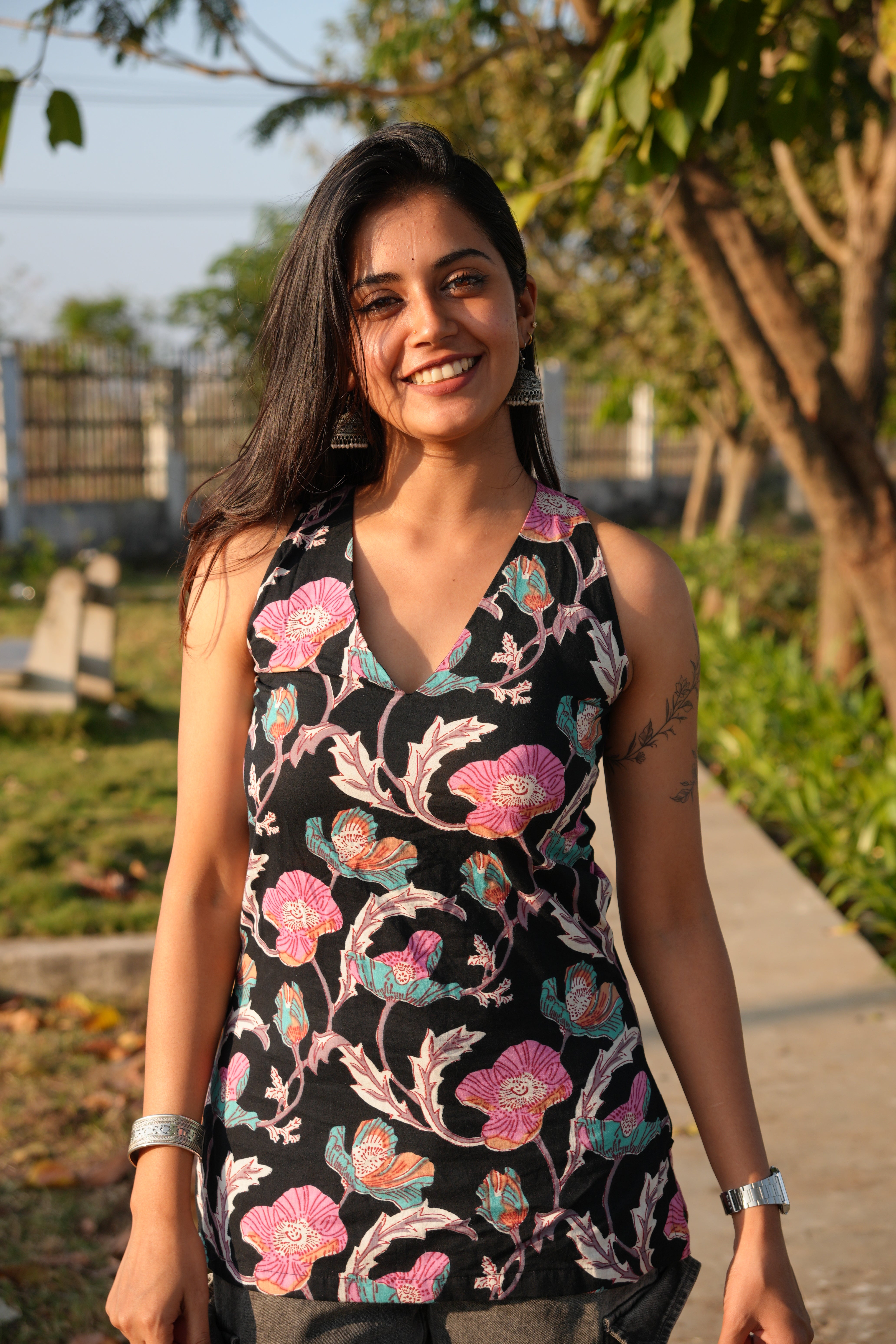 Avira - Sculpted to Slay | Padded/Backless Kurtis (Premium Sanganeri hand block cotton) Secondary image