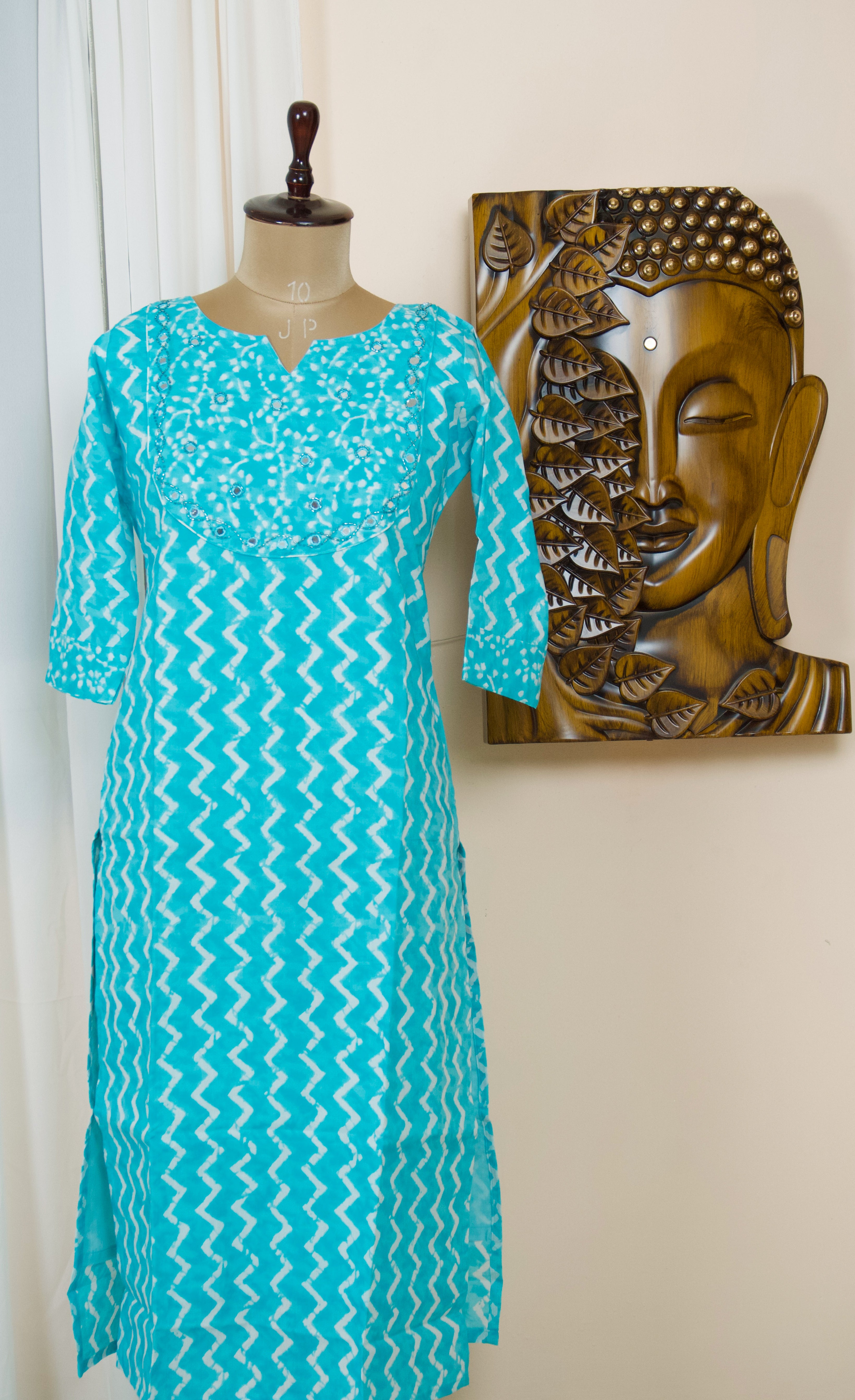 Halo sea blue kurta Main image