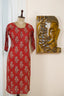 Heartbeat Red: U-Neck Cotton Kurti