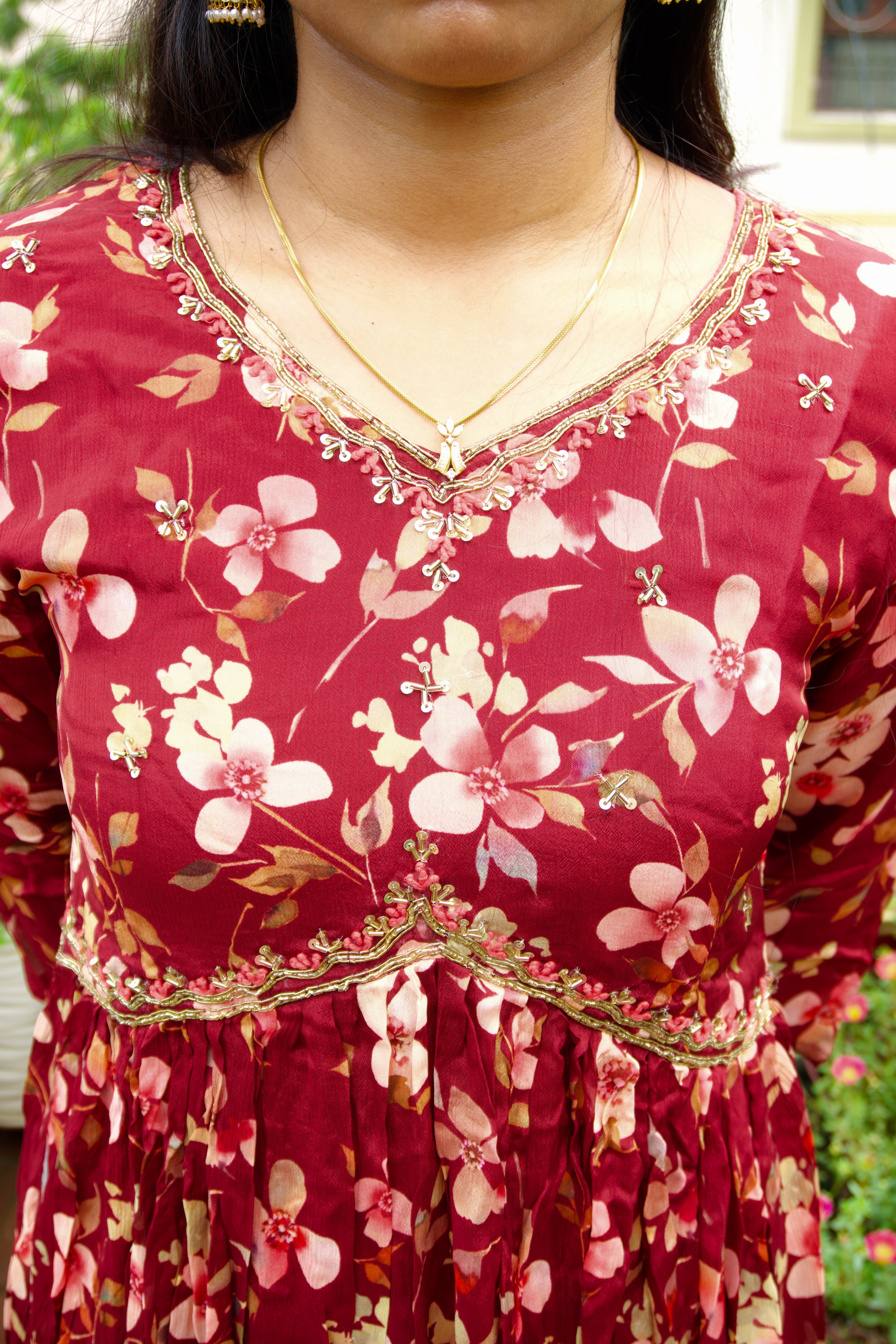 Flawless Maroon Elegance: Nyra Cut 3-Piece Set Secondary image