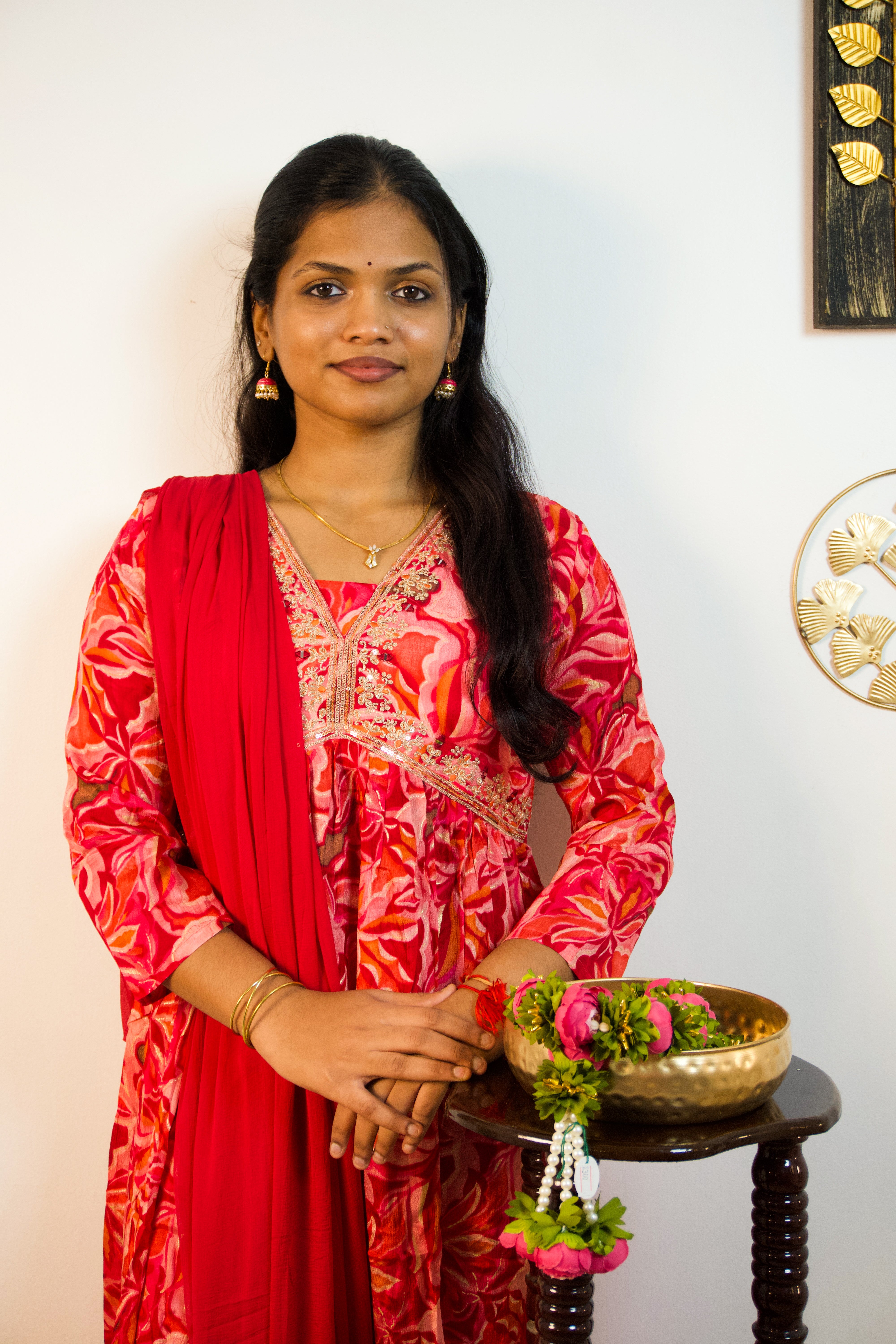 Flawless Light Red: Nyra Cut 3-Piece Set with Intricate Embroidery Secondary image