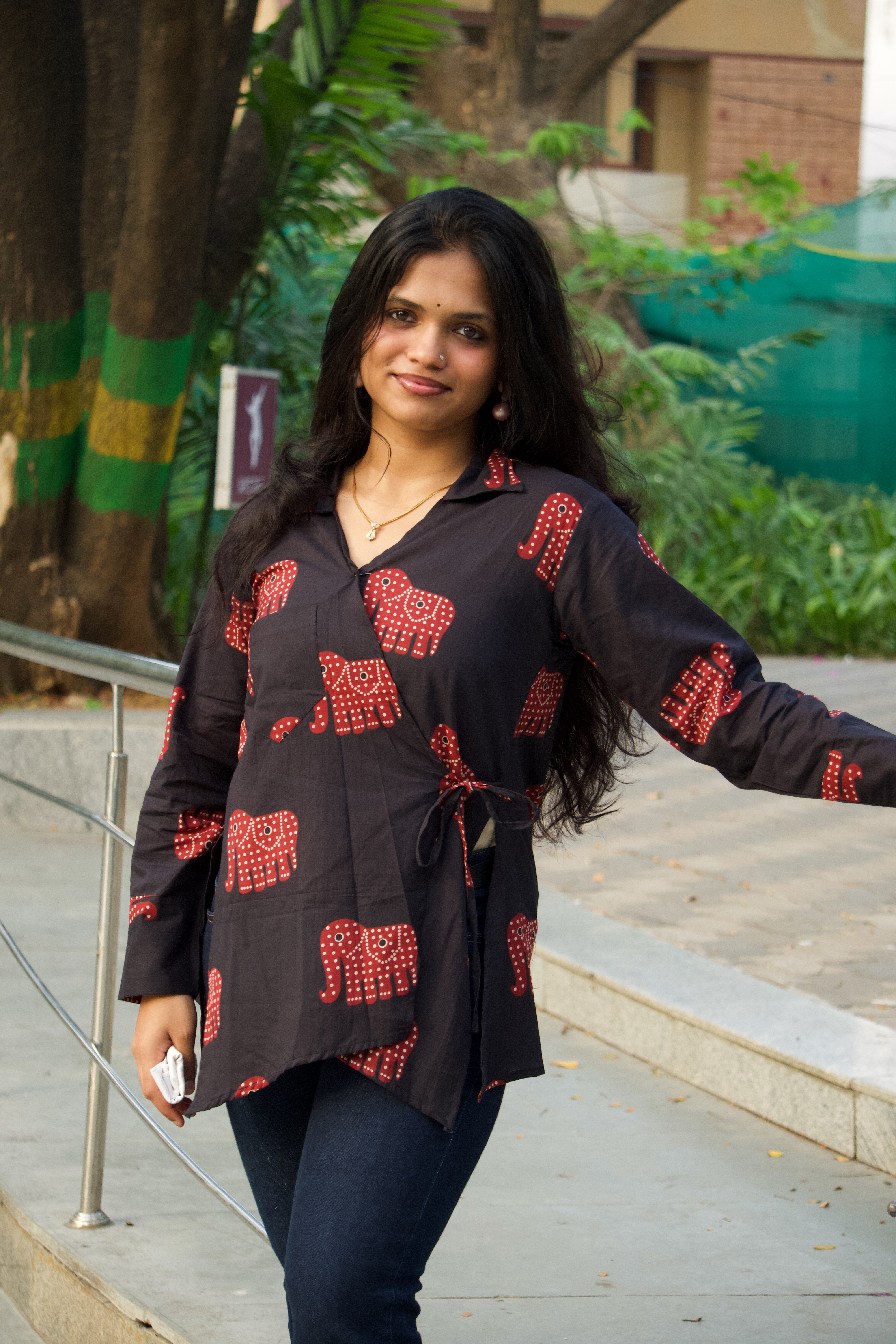 Elan - Elle Wrap Shirt (Assymetric) Secondary image