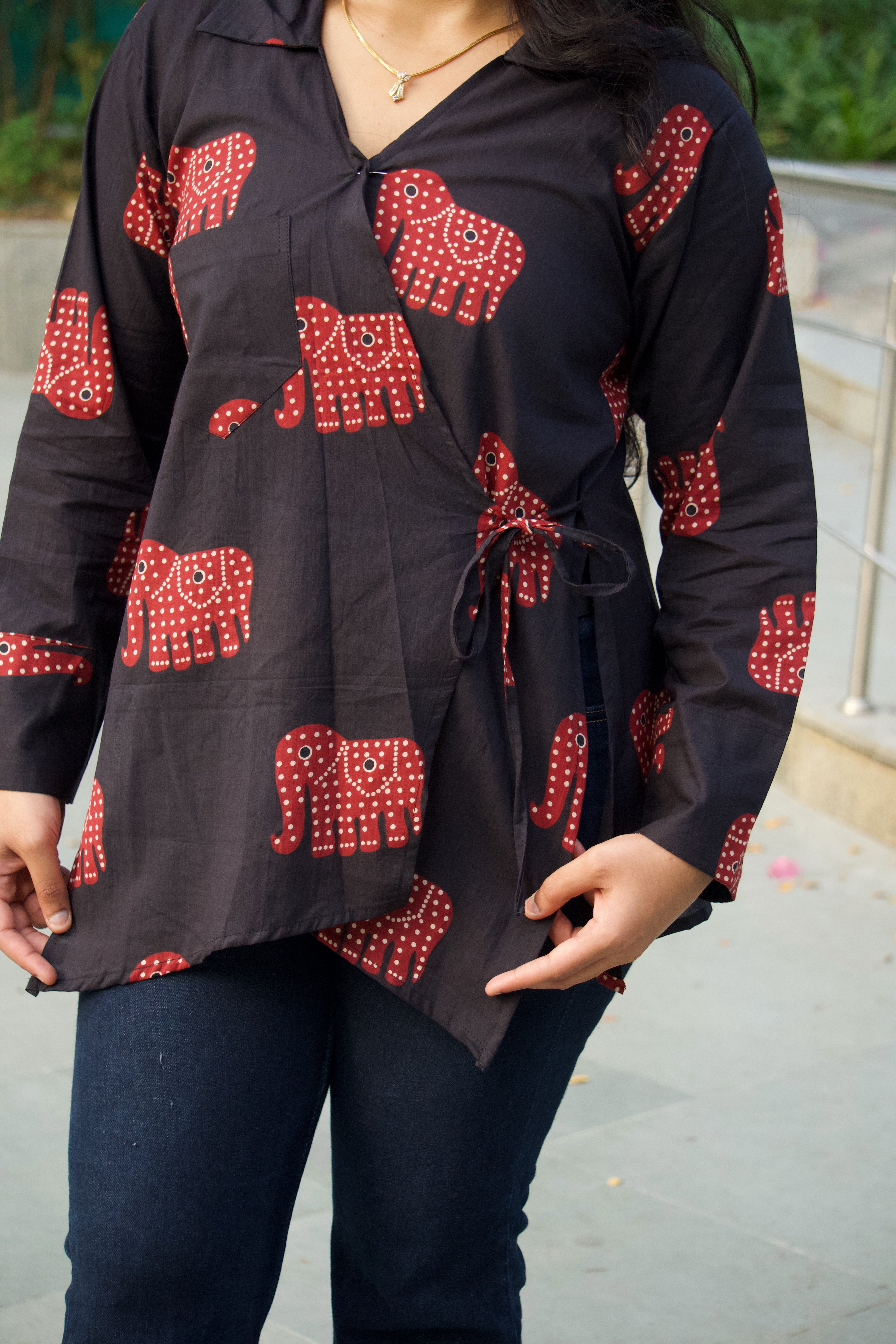 Elan - Elle Wrap Shirt (Assymetric)
