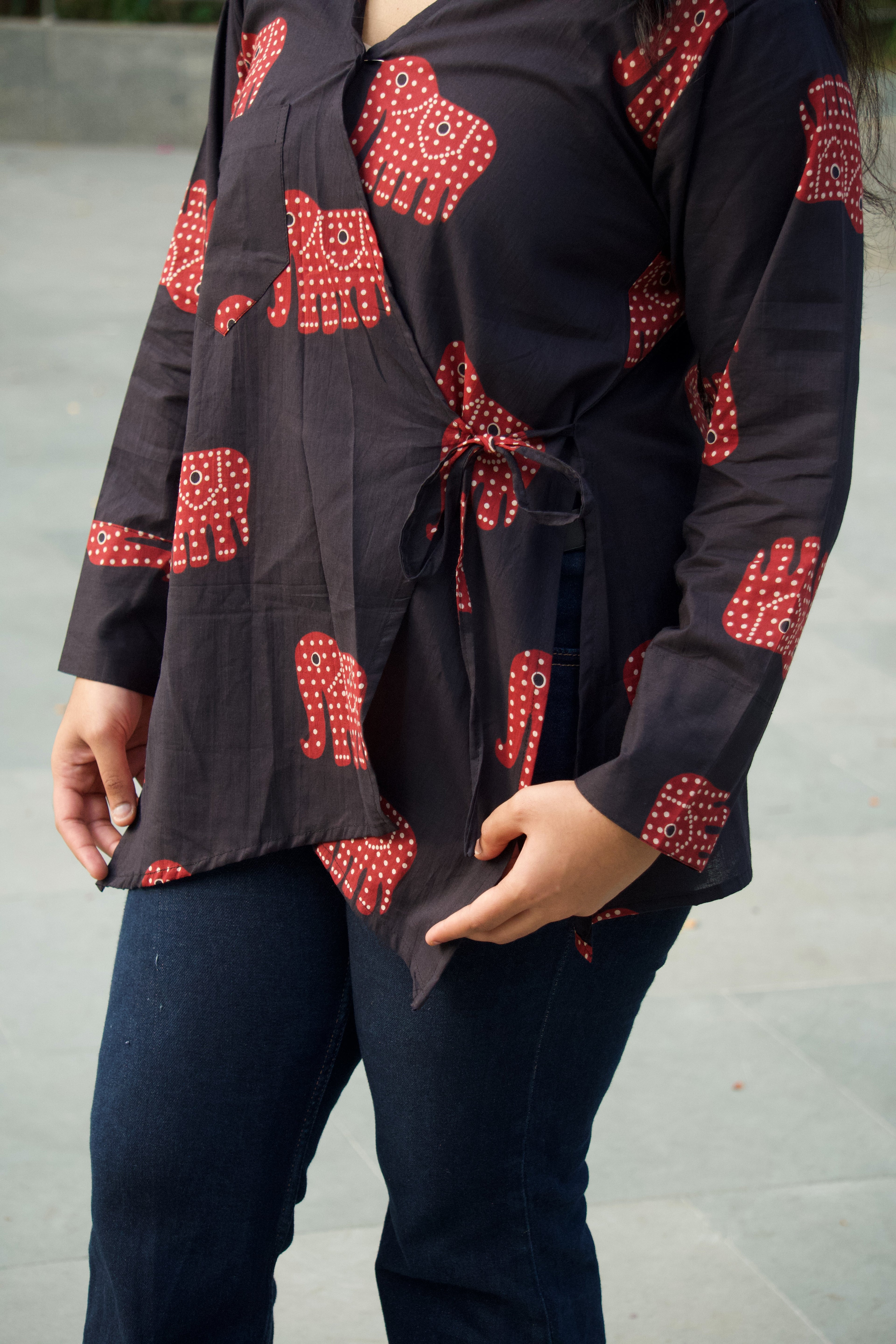 Elan - Elle Wrap Shirt (Assymetric)