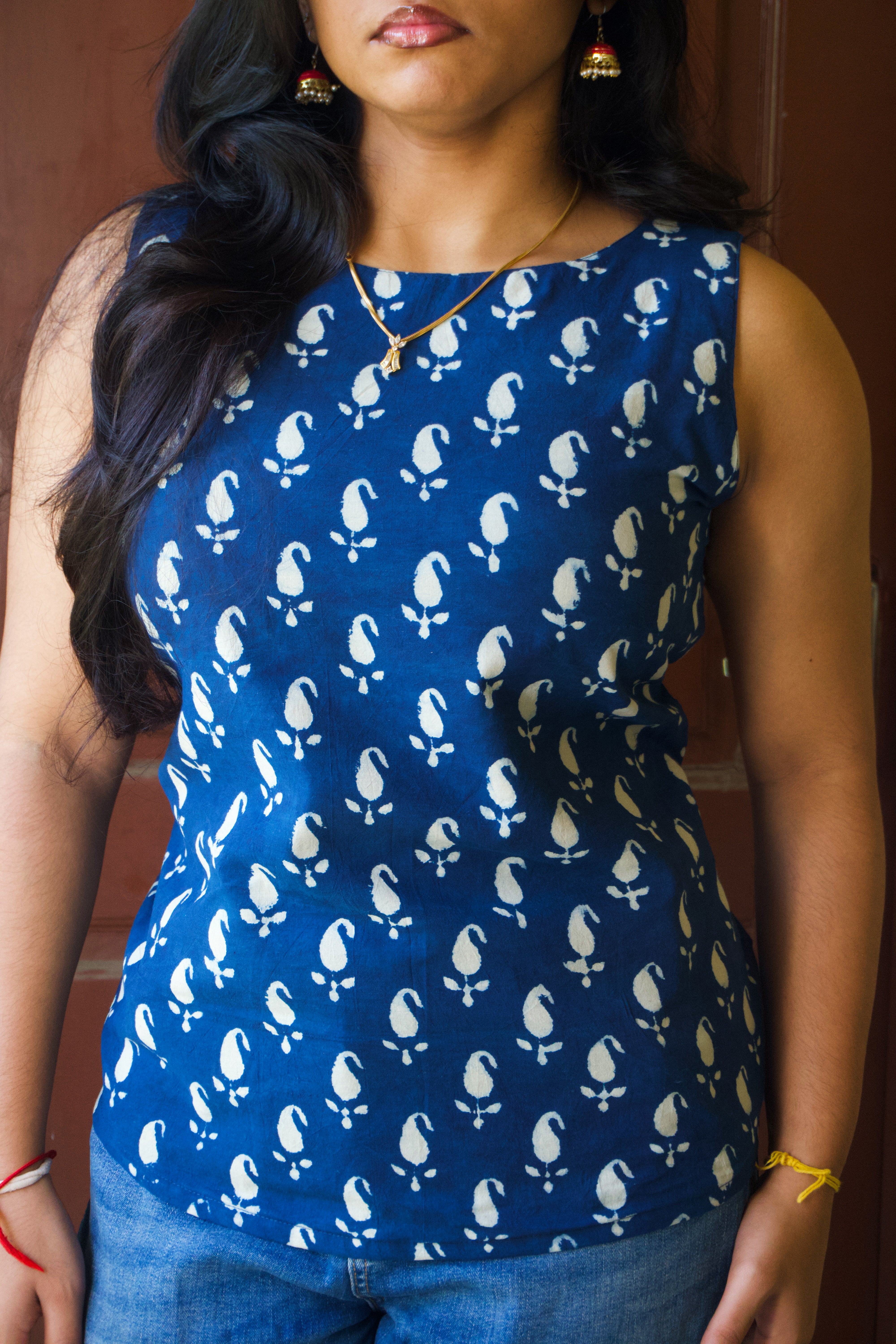 Esha - The Back Story | Indigo Bow Back Top Secondary image