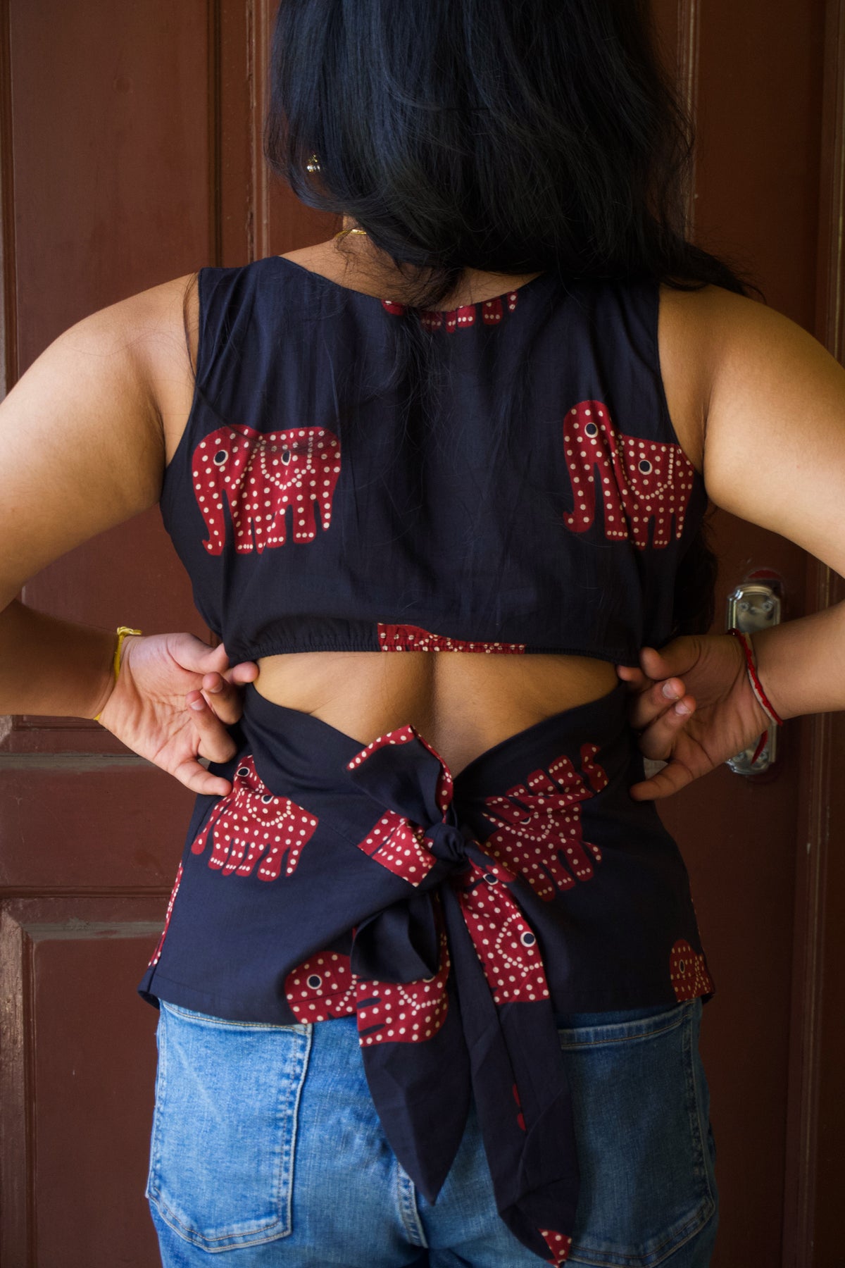Zuhi - The Back Story | Indigo Bow Back Top