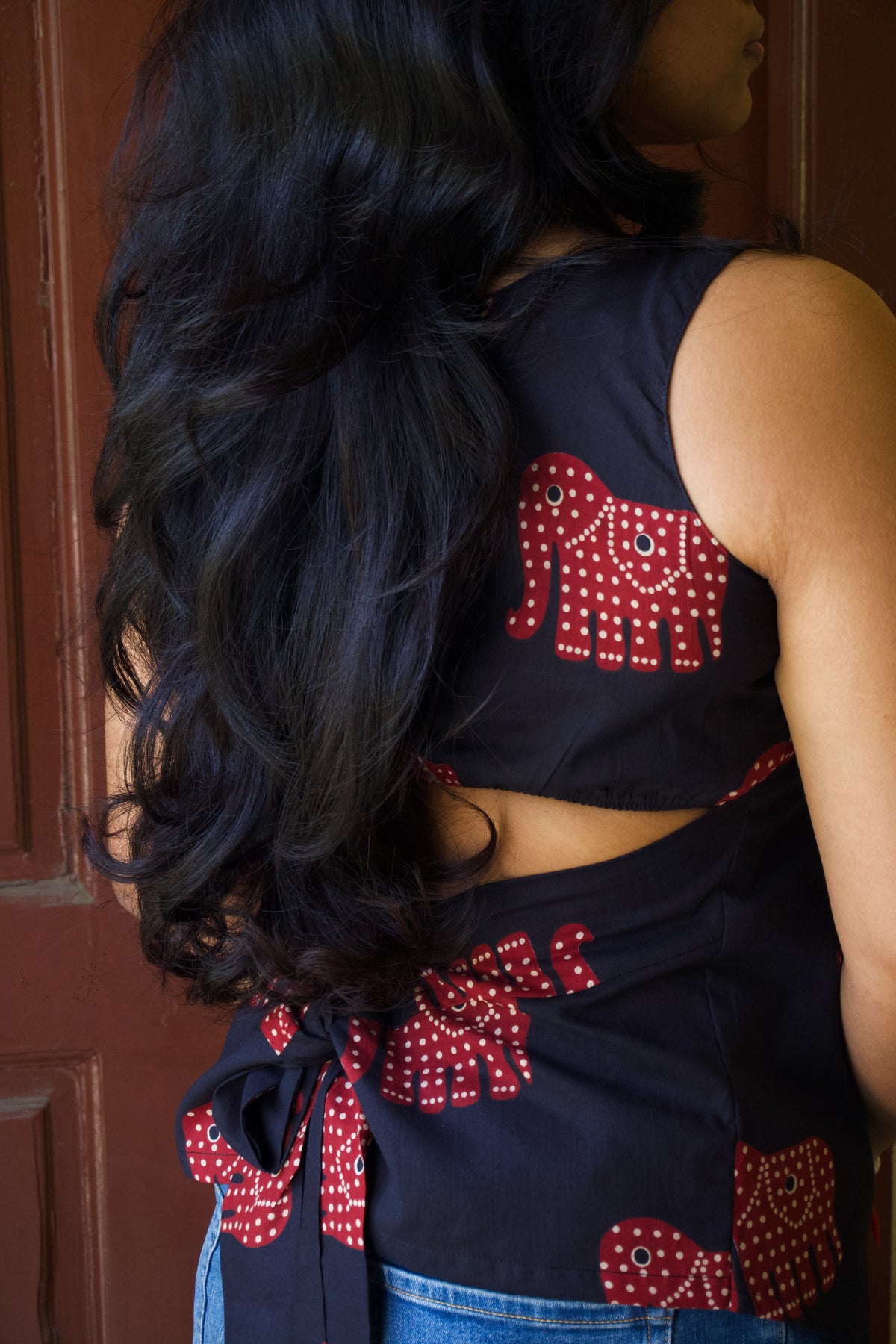Zuhi - The Back Story | Indigo Bow Back Top