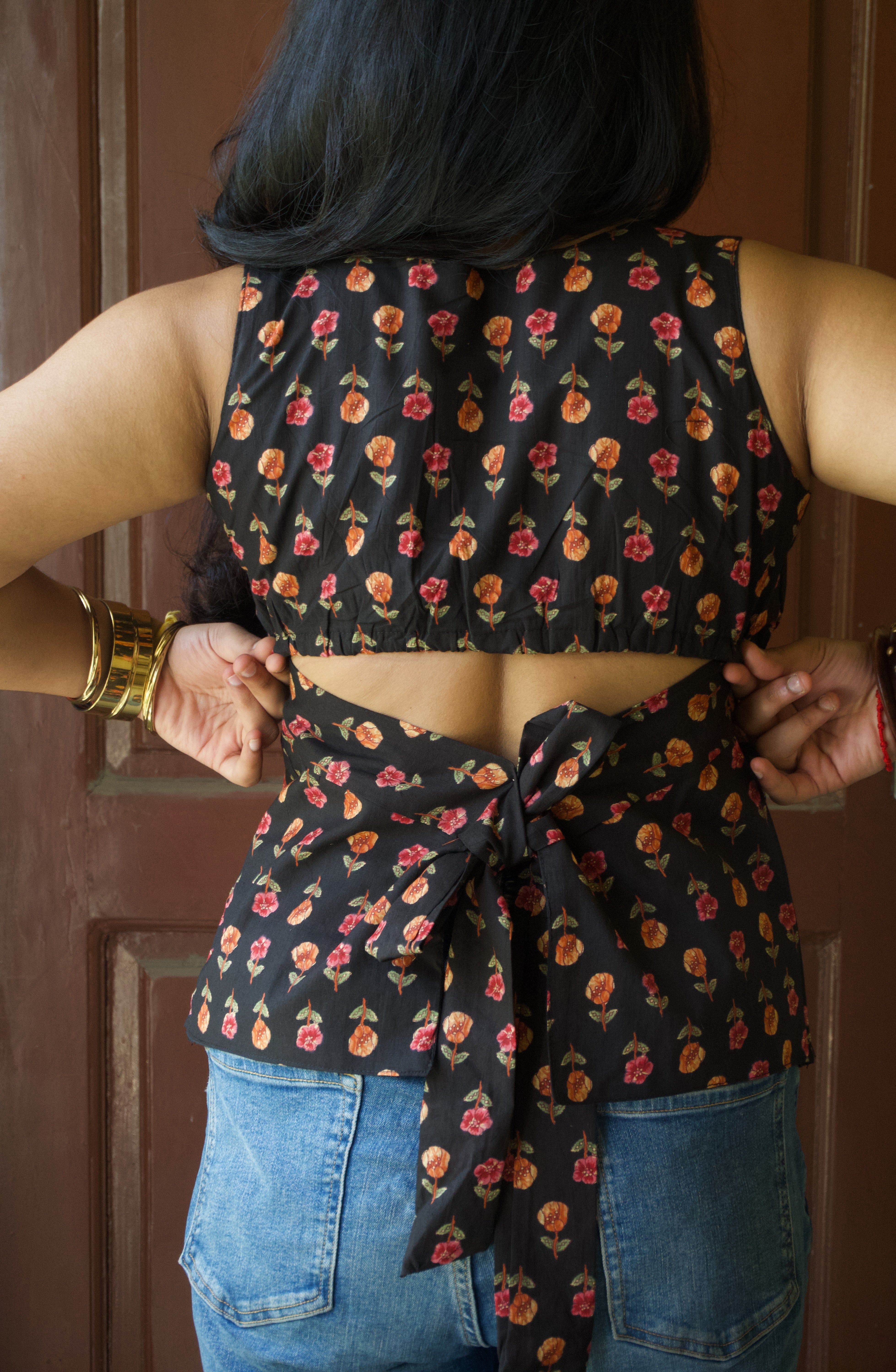 Tara - The Back Story | Indigo Bow Back Top Secondary image