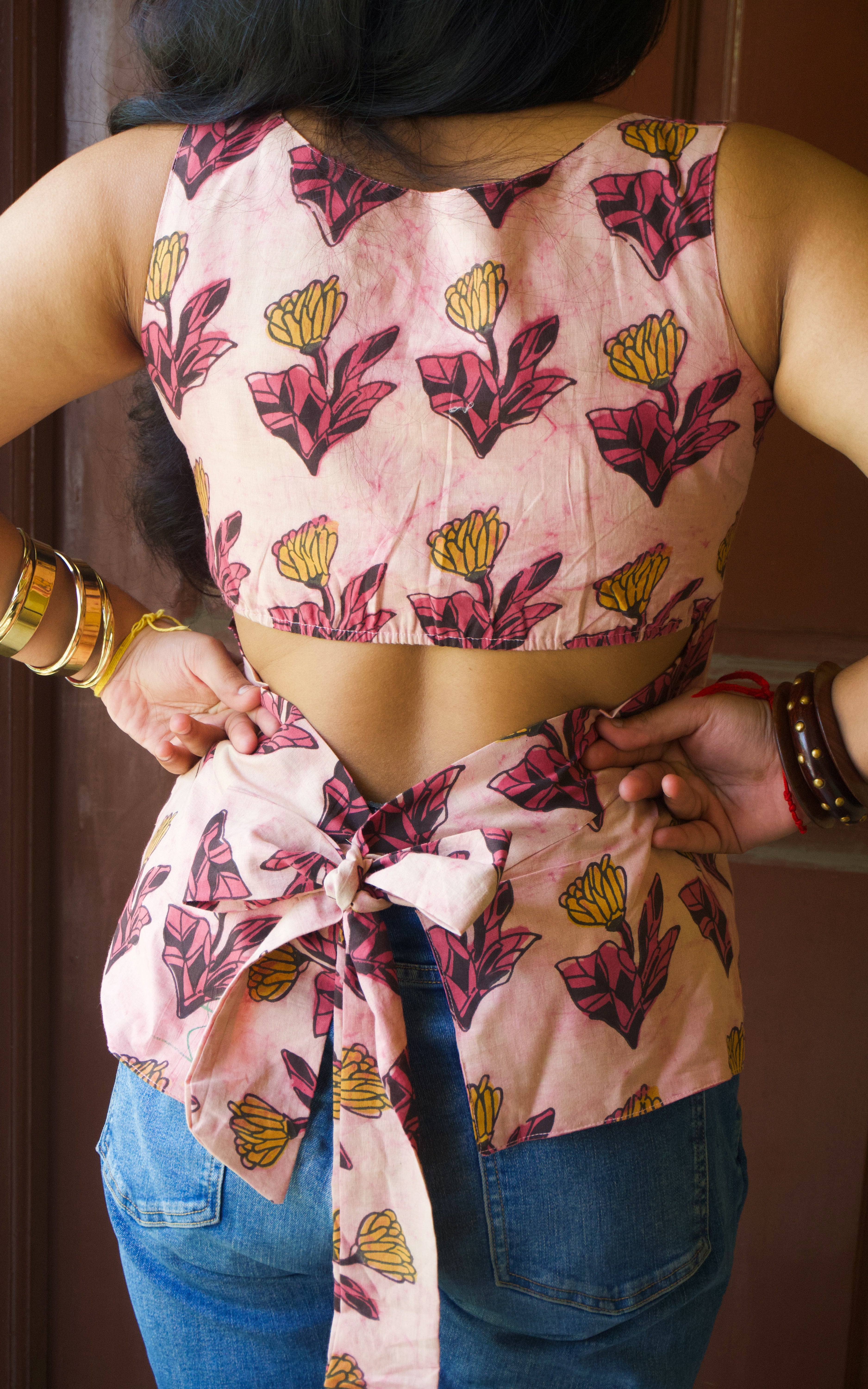 Tara - The Back Story | Powder Pink Bow Back Top Secondary image