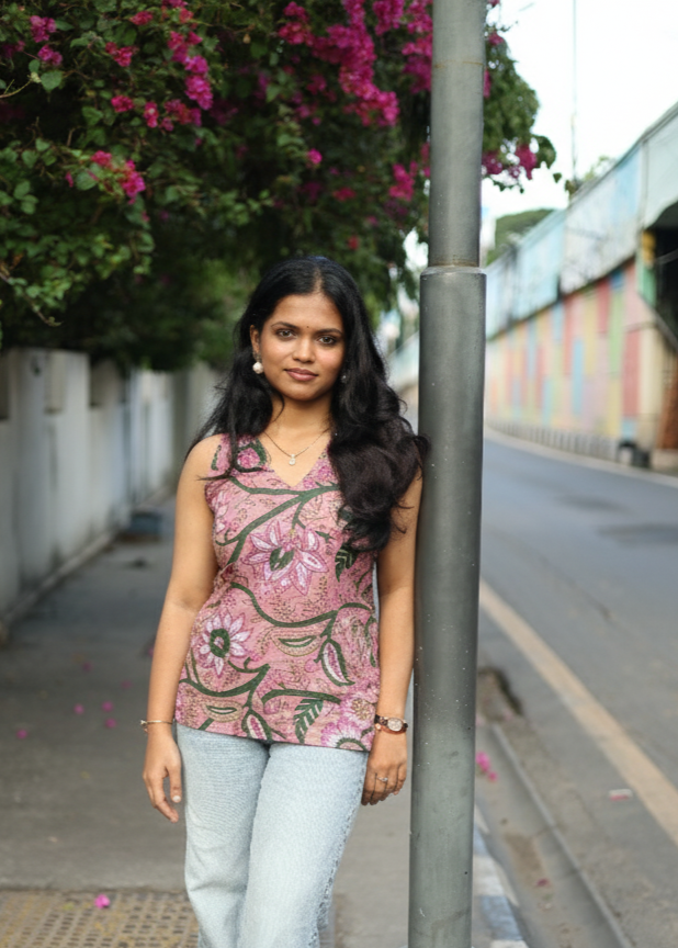 Ishaani - Sculpted to Slay | Padded/Backless Kurtis  (Jaipur Sanganeri pure cotton) Main image