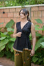 Kumari – Black Wrap Short Kurti with Tassel Ties | Afterglow