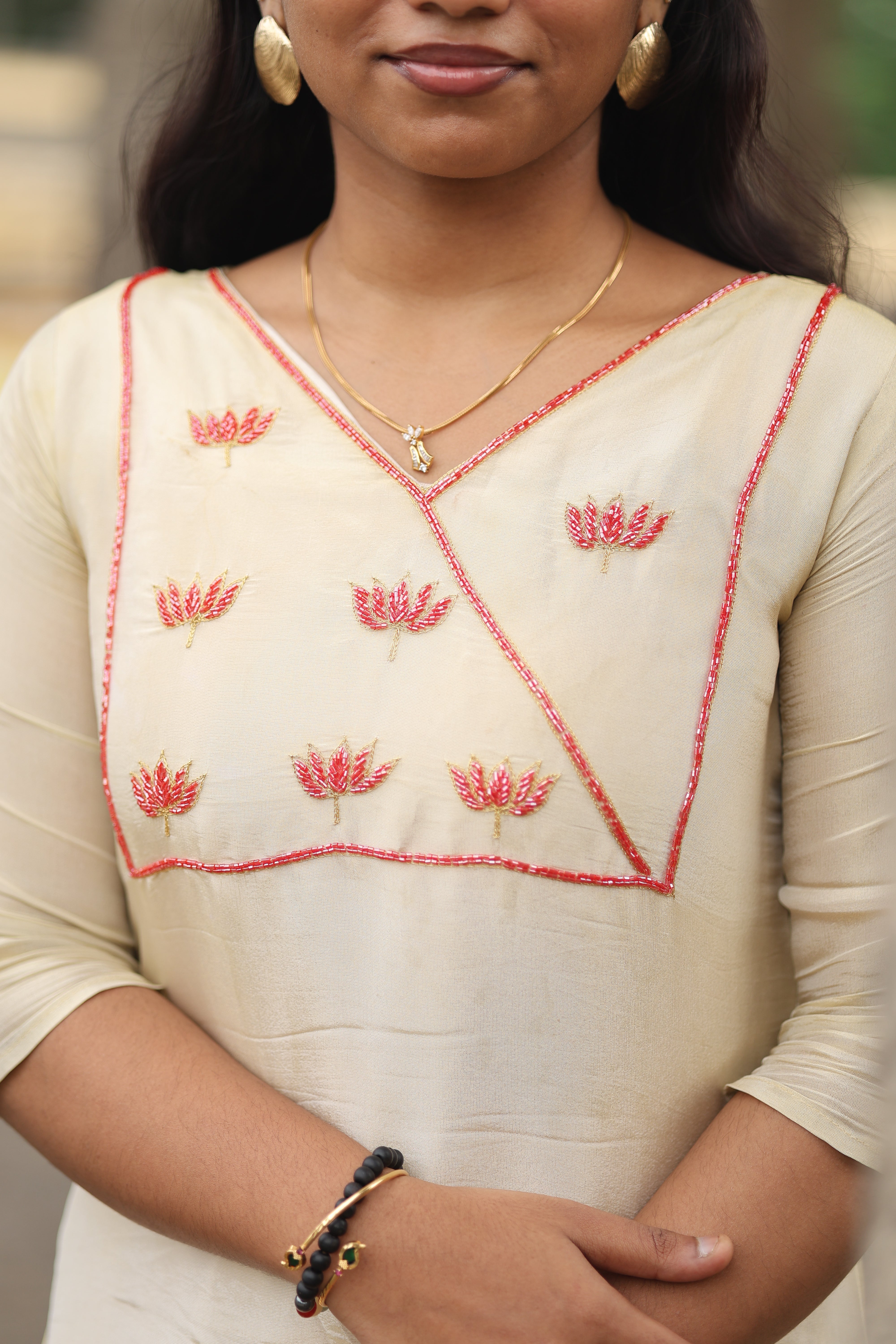 Thaamara (à´¤à´¾à´®à´°) â€“ Premium Banaras Silk Fabric Secondary image