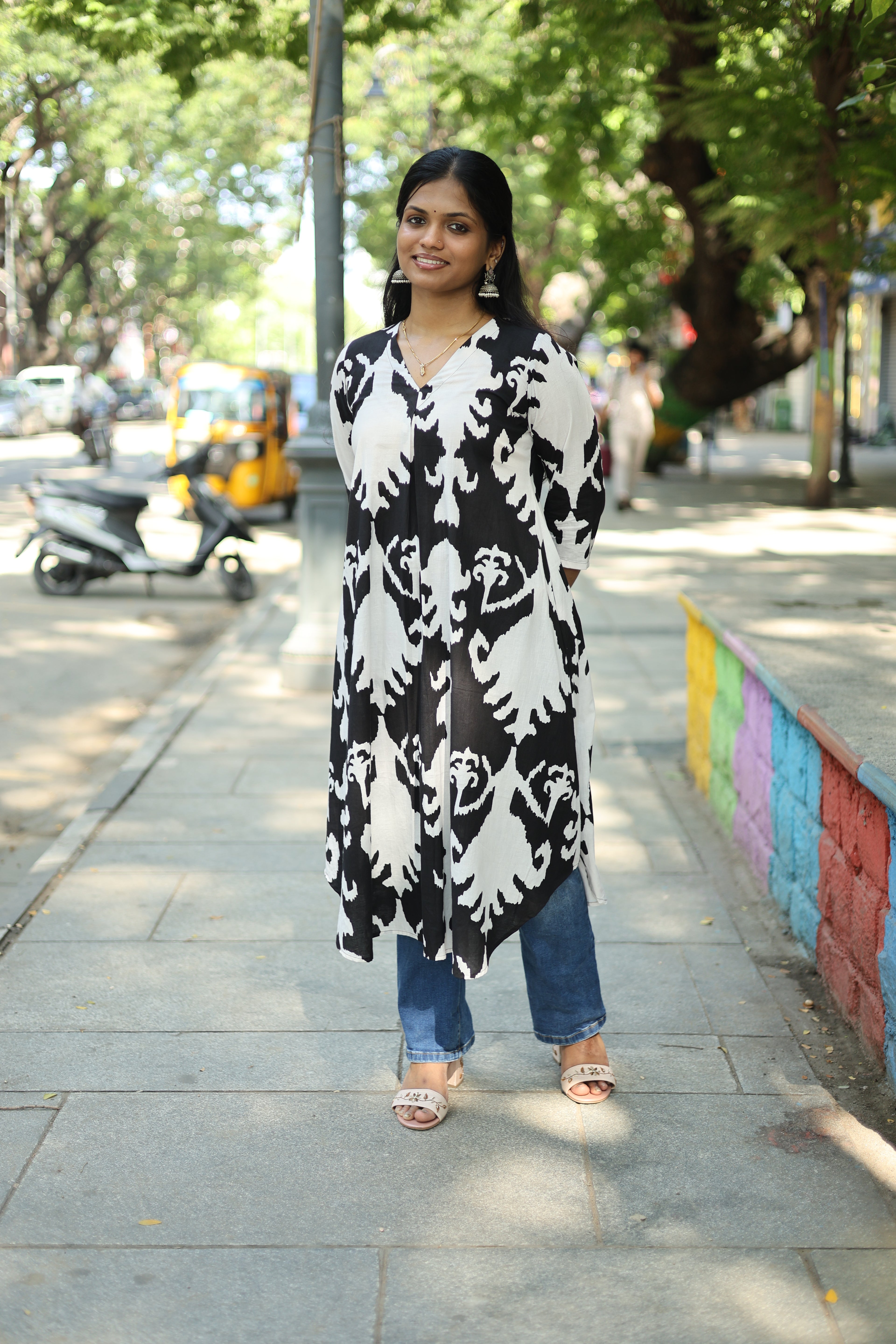 Box pleated Long Kurtis